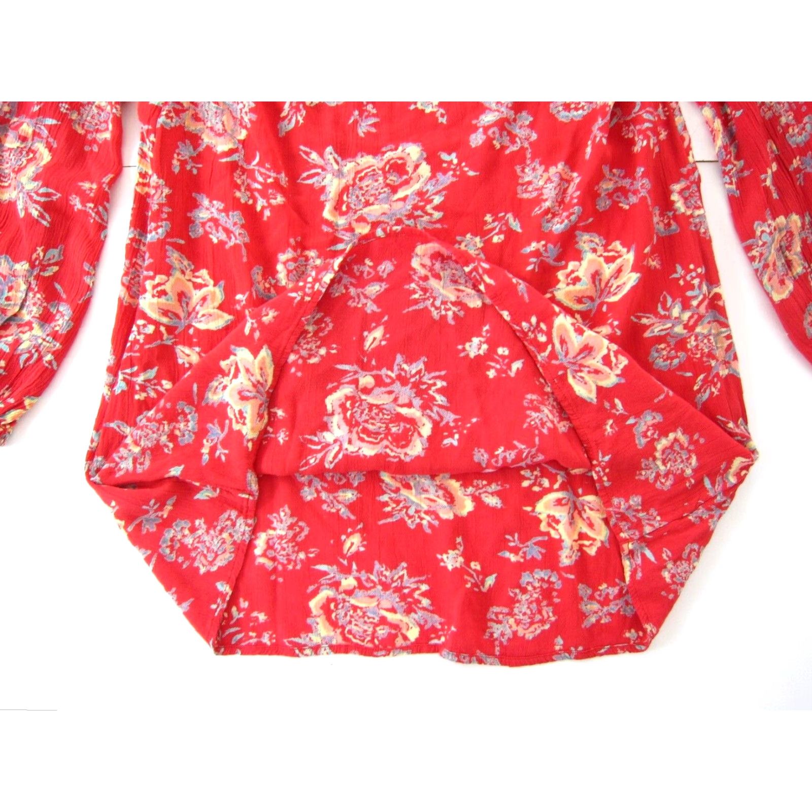 Billabong Billabong Tunic Shirt Smock Dress M Pink Floral 100% Rayon Long Sleeve Women's Size M / US 6-8 / IT 42-44 - 7 Thumbnail
