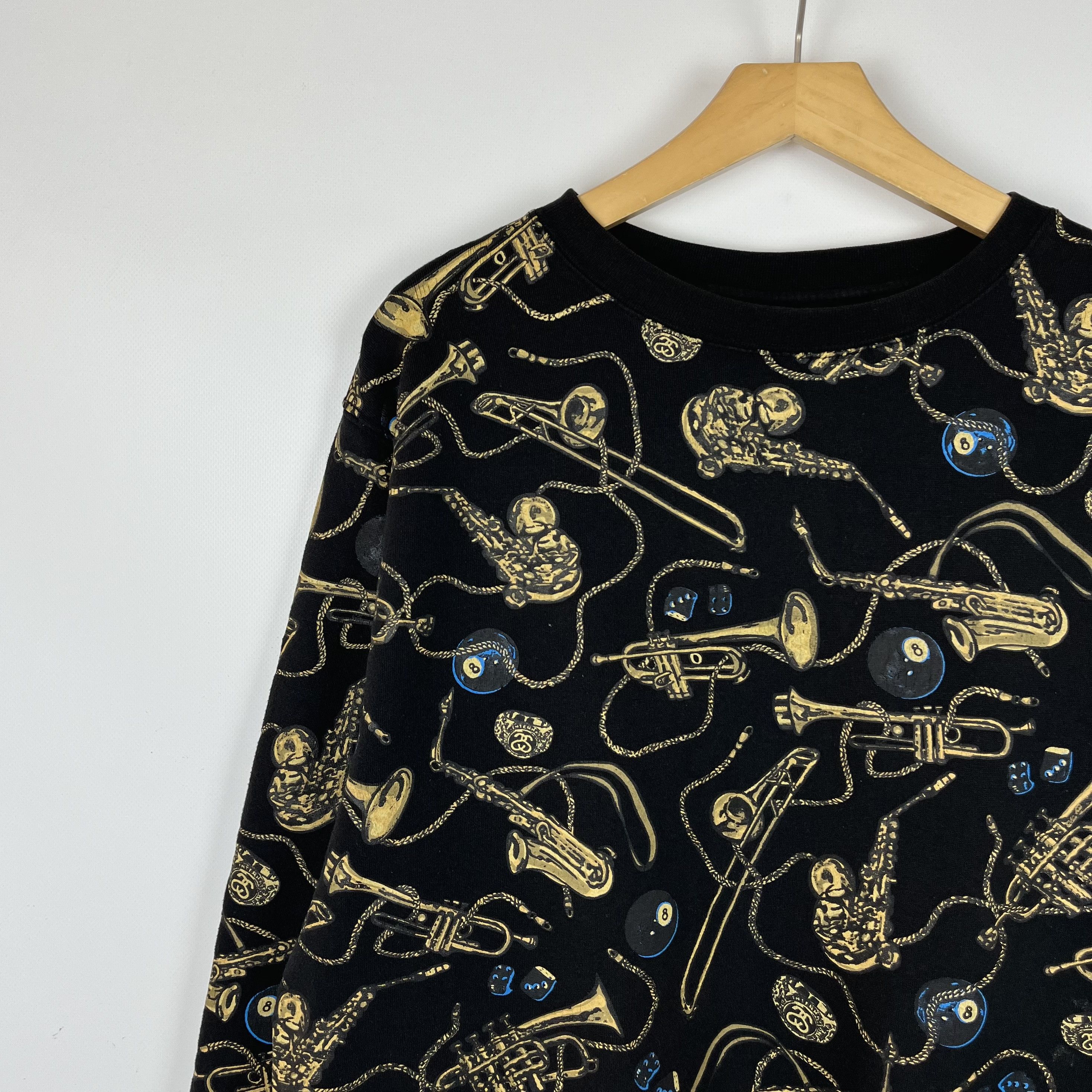 Stussy Vintage Stussy All Over Print Jazz Sweatshirt 90’s Size US XL / EU 56 / 4 - 5 Thumbnail