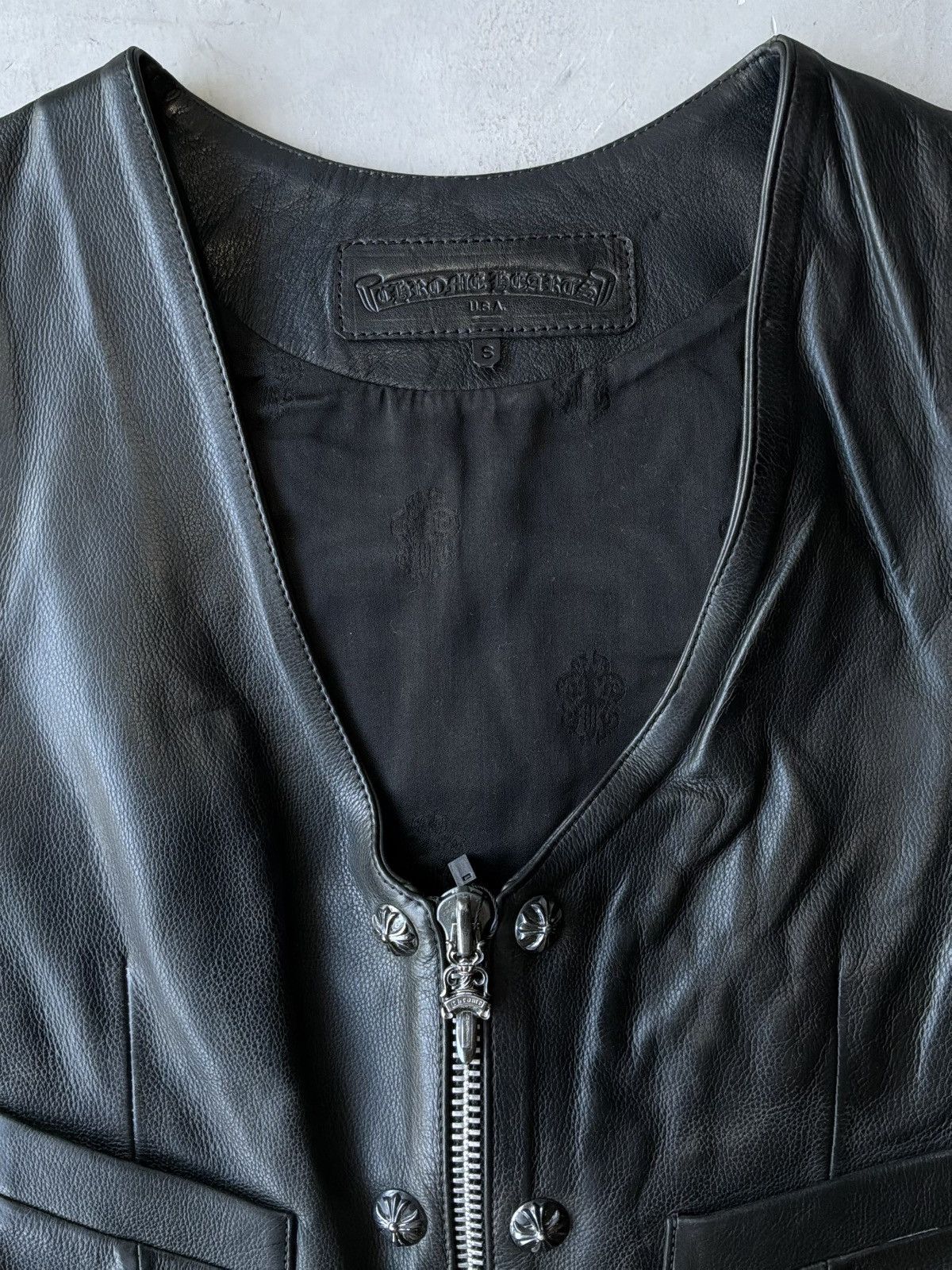 Chrome Hearts 90s Chrome Hearts - Filigree Cross Leather Vest Size US S / EU 44-46 / 1 - 7 Thumbnail