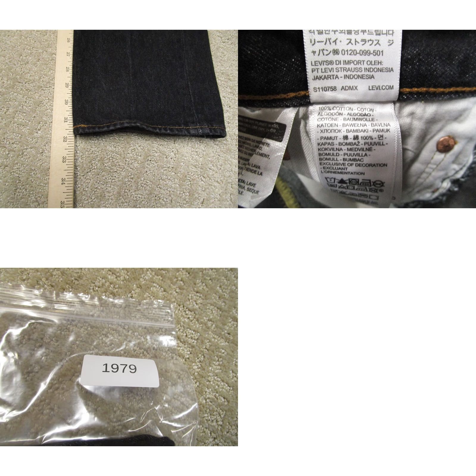 Levi's Levi's 501 Jeans Men 36x34 Black Button Fly Original Fit Pants Denim Casual Straight Regular Color Black Mens Size US 36 / EU 52 - 8 Thumbnail