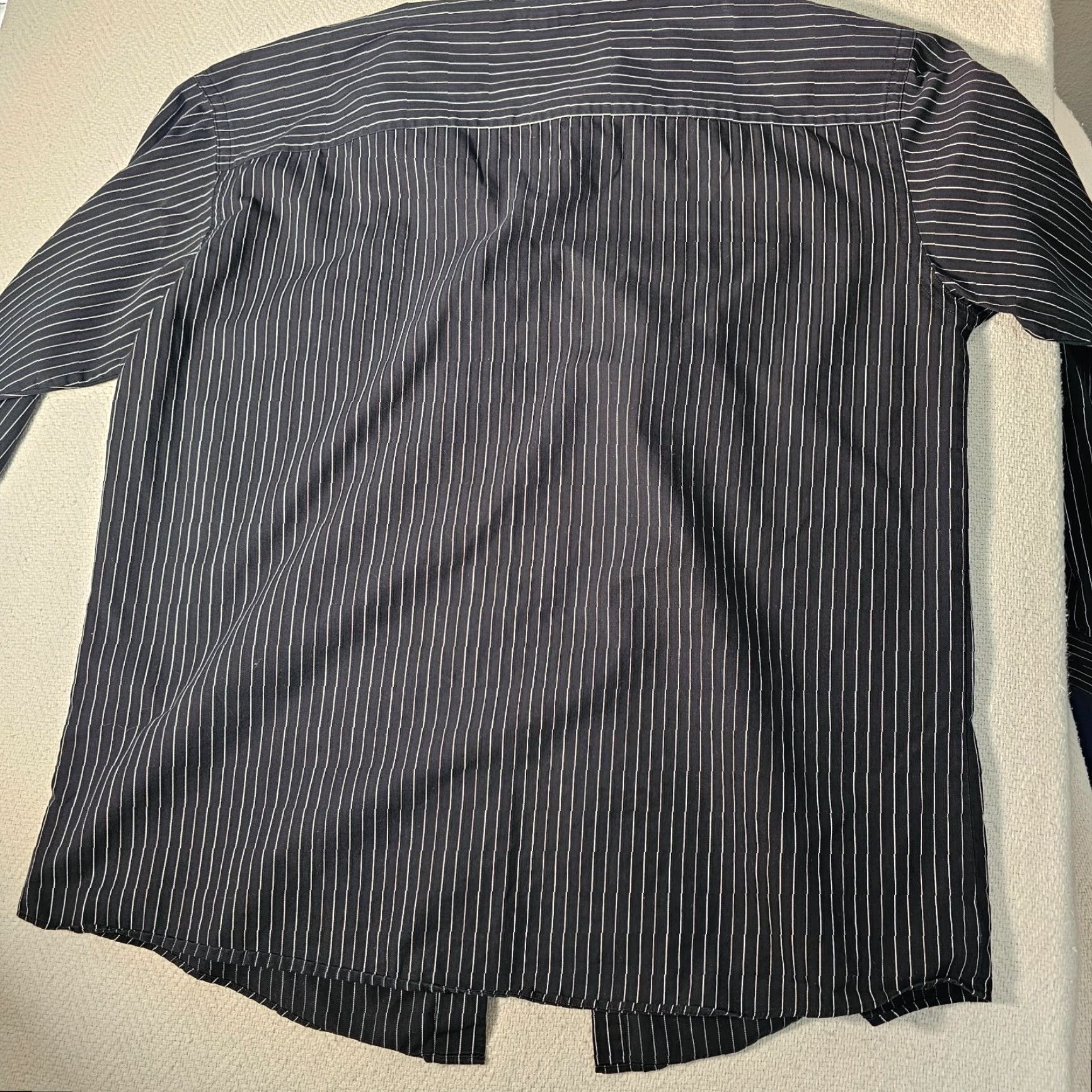 Kenneth Cole KENNETH COLE REACTION Wrinkle Free Dress Shirt Mens Regular Fit Long Sleeve Striped Black XL Size US XL / EU 56 / 4 - 7 Thumbnail