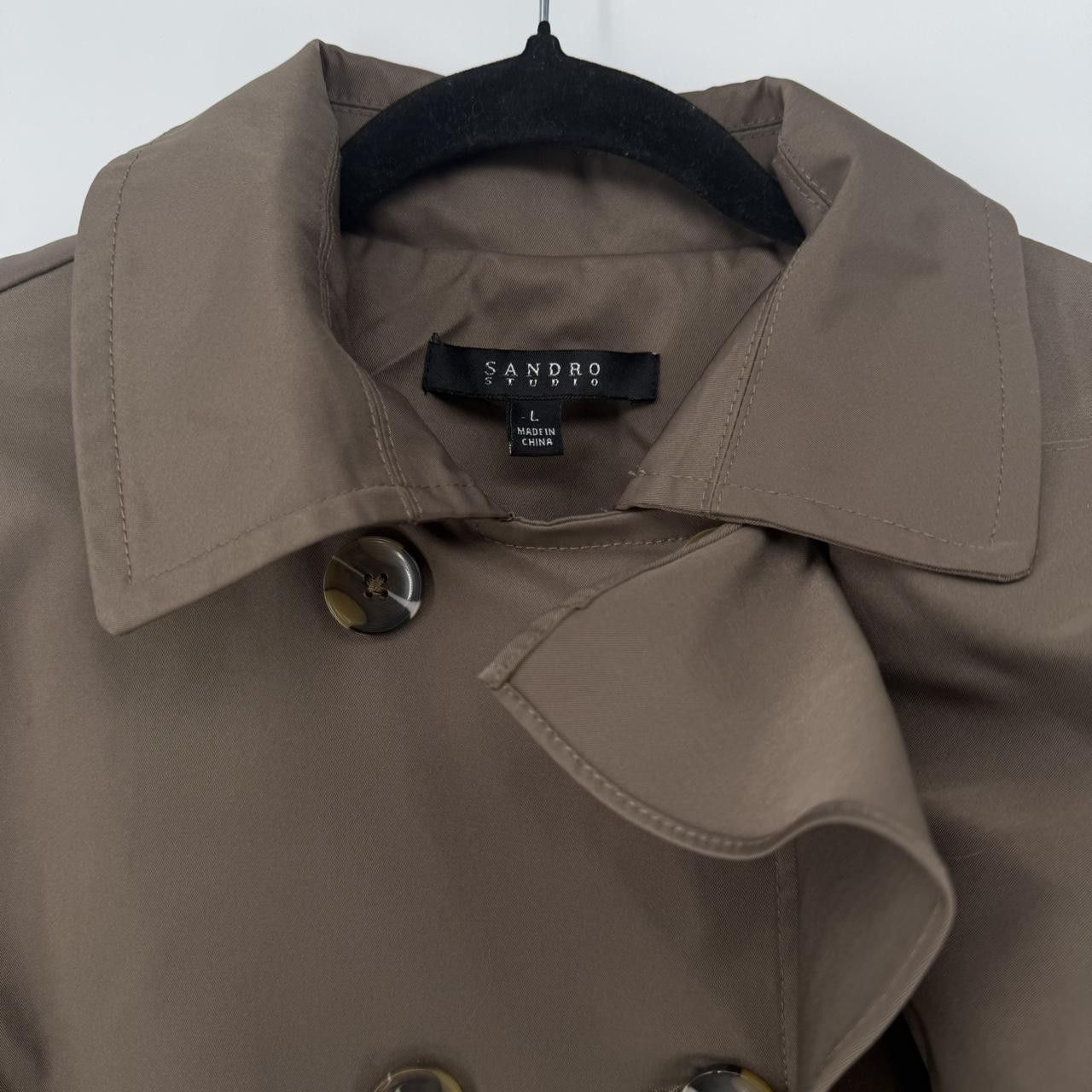 Sandro Sandro Studio Tan Trench Coat Size L / US 10 / IT 46 - 2 Thumbnail