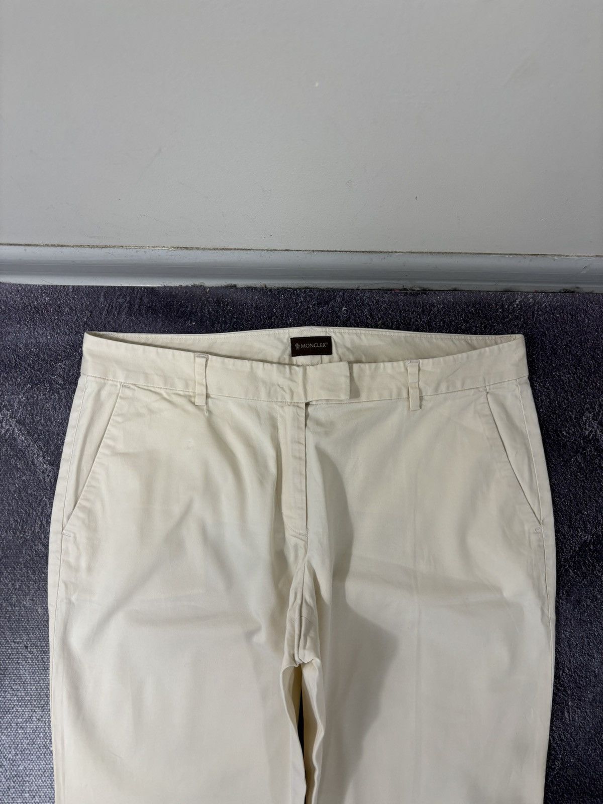 Moncler Vintage Moncler Women’s Straight Fit Cream Pants Trousers Size 34" / US 12 / IT 48 - 8 Thumbnail