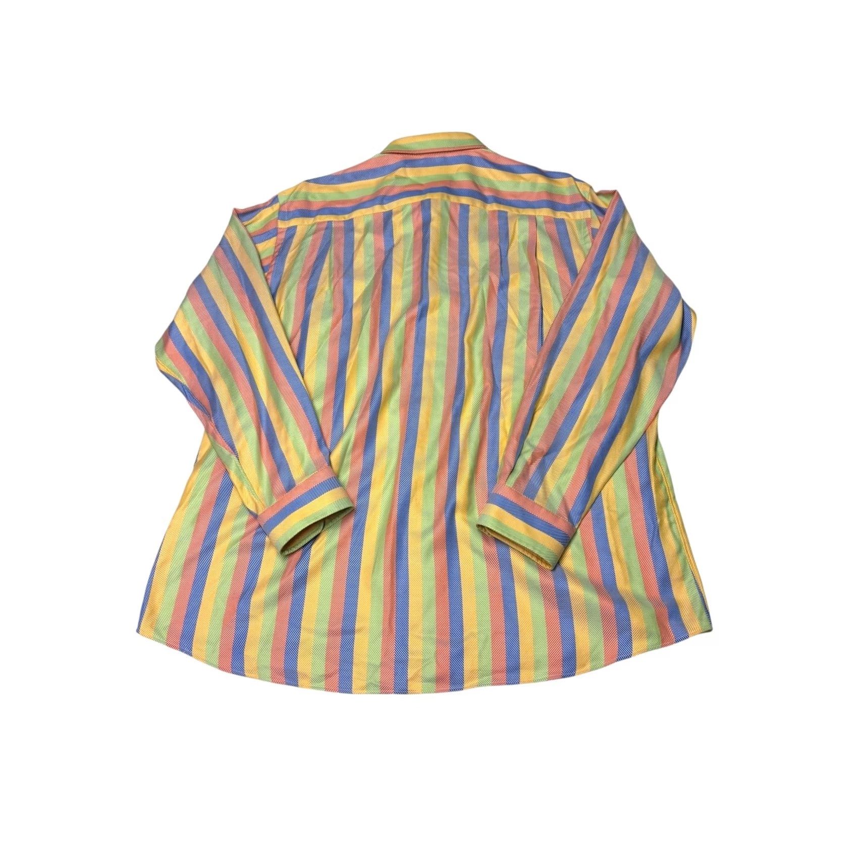 Vintage Paul Fredrick Mens XL Performance Cotton Striped Button Down Sport Shirt Multi Size US XL / EU 56 / 4 - 5 Thumbnail