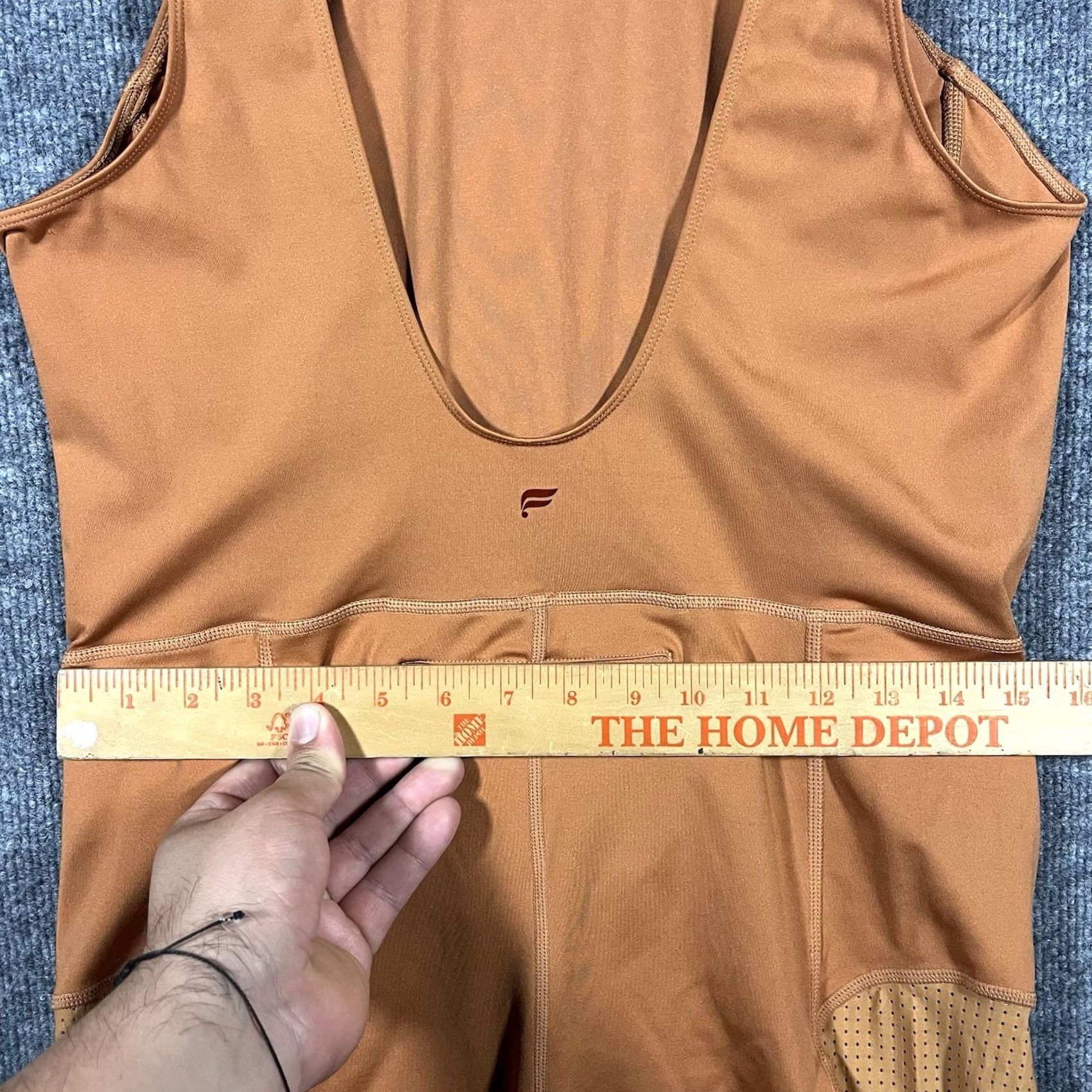 Fabletics Fabletics One Piece Romper Athletic Workout Yoga Bodysuit L Orange Nylon Elastane Sleeveless Zip Logo Pockets Stretch Size L / US 10 / IT 46 - 4 Thumbnail