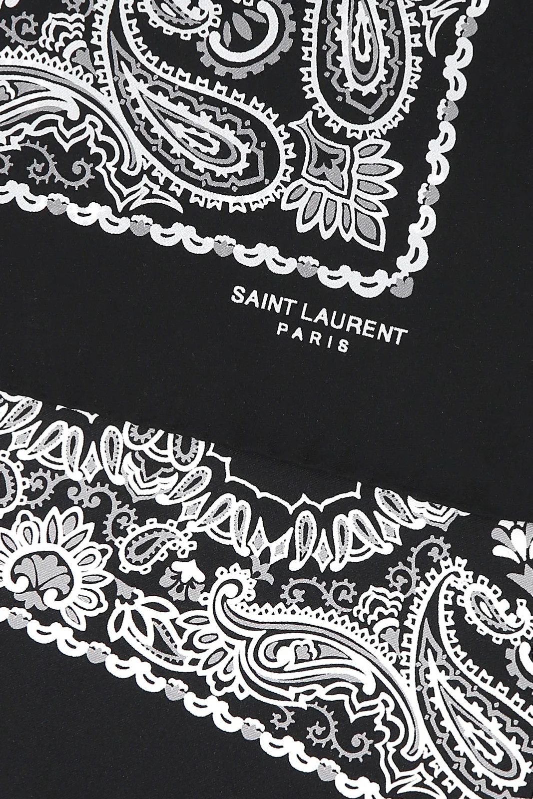 Saint Laurent Paris o1s1wg110724 Scarf in Black/White Size ONE SIZE - 2 Thumbnail