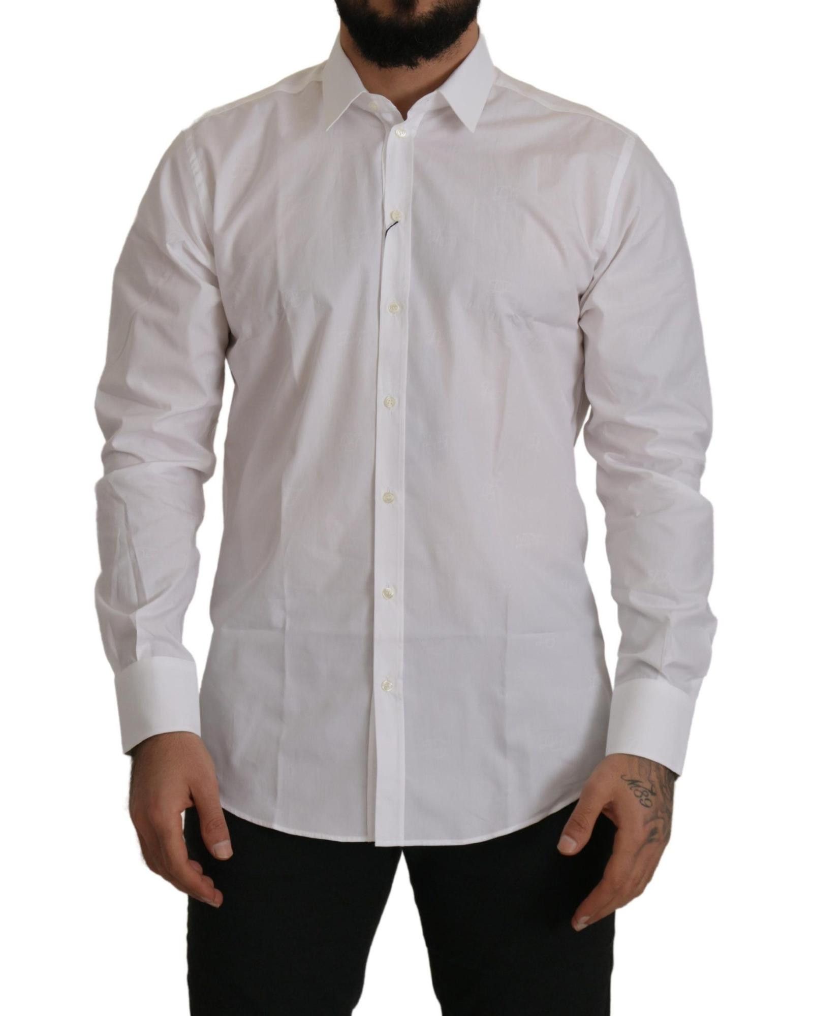 image of Dolce Gabbana Classic Cotton Dress Shirt in White, Men's (Size XL)