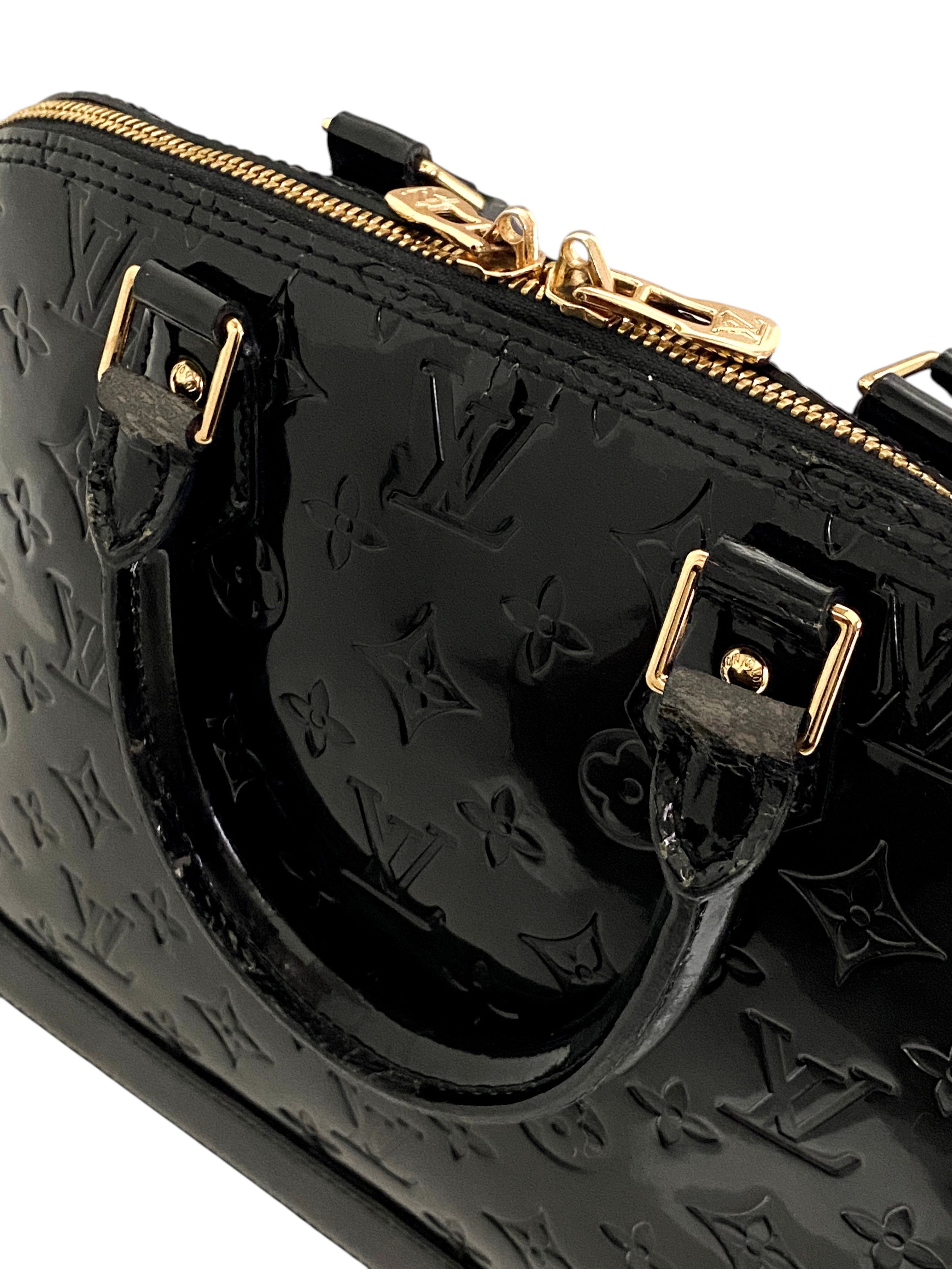Louis Vuitton Louis Vuitton LV Alma Monogram Logo Black Leather Handbag Size ONE SIZE - 15 Thumbnail