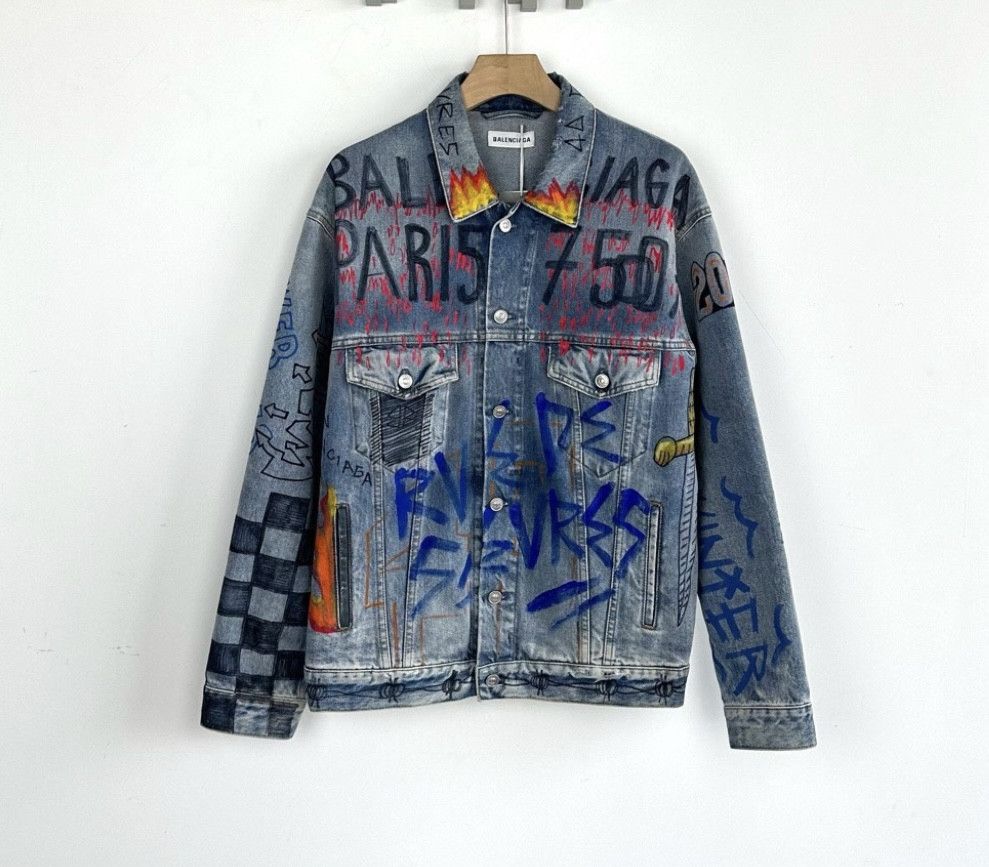 Balenciaga Balenciaga Graffiti Denim Jacket F36 | Grailed