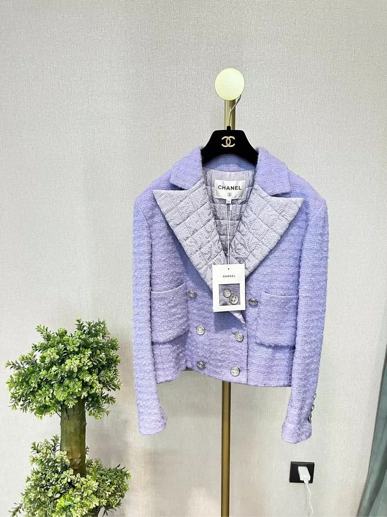Chanel Chanel 22 Purple Tweed Jacket - dmc Size US S / EU 44-46 / 1 - 1 Thumbnail