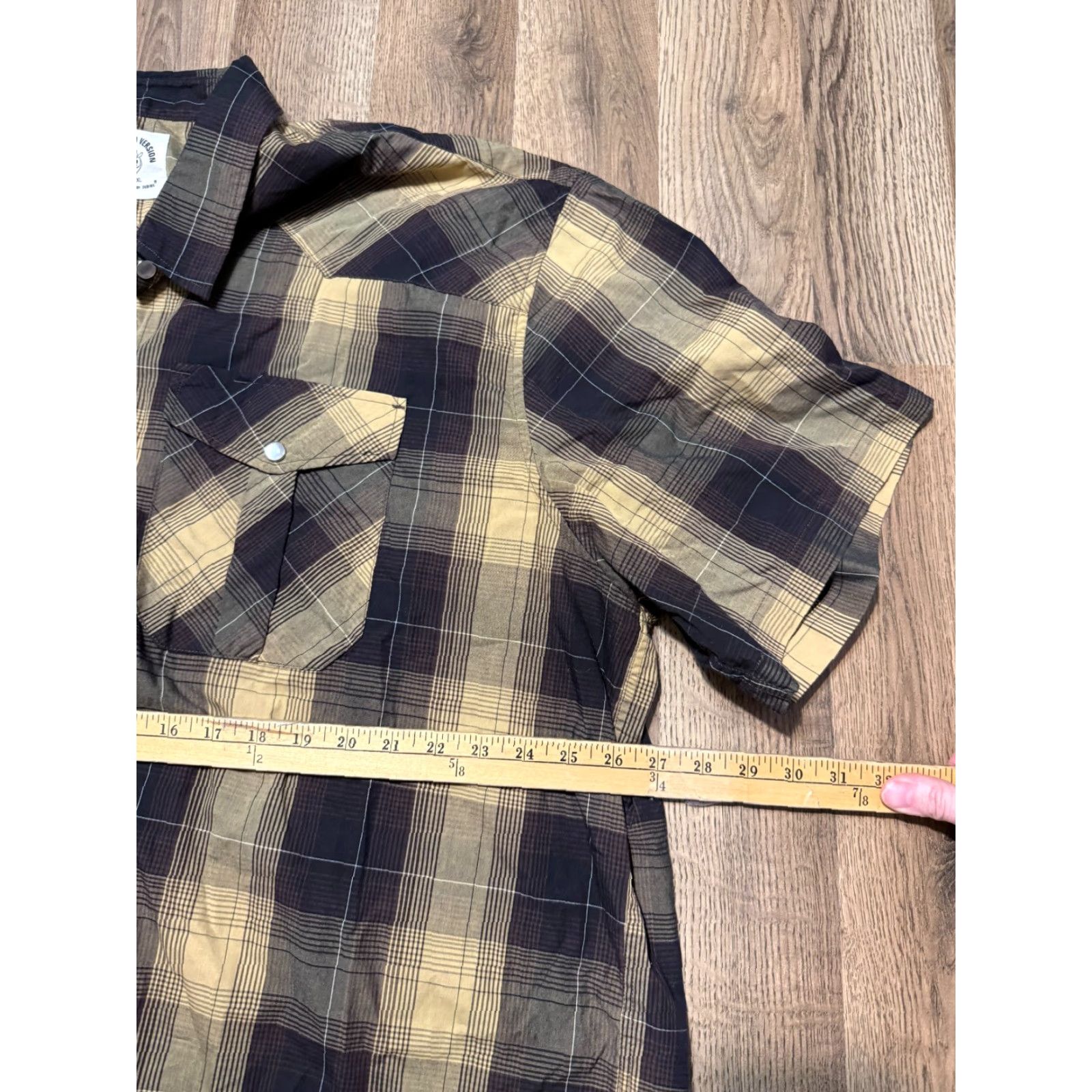 Vintage Customized Version Shirt 4XL Plaid Button Up Men’s Black Green Brown Cotton Casual Shirt Size US XXL / EU 58 / 5 - 7 Thumbnail
