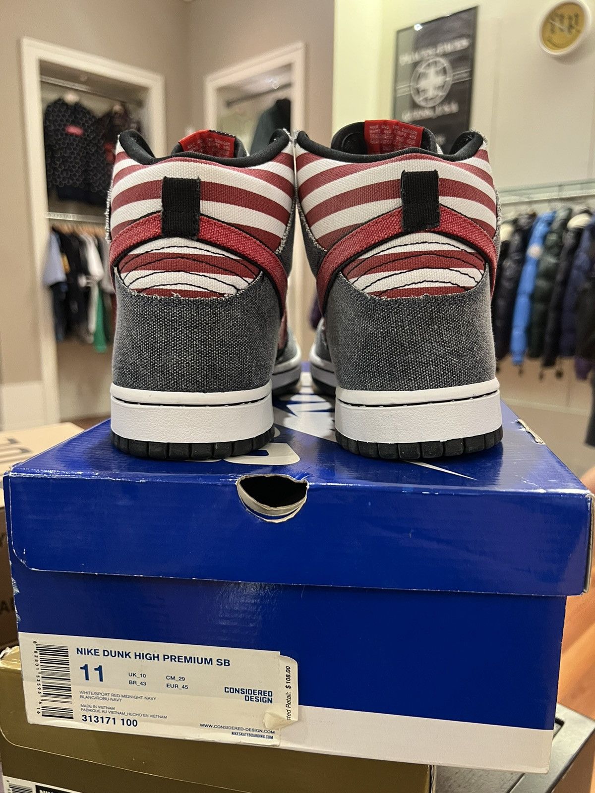 Nike 2010 Nike dunk high premium SB ‘Born in the USA’ Size US 11 / EU 44 - 6 Thumbnail
