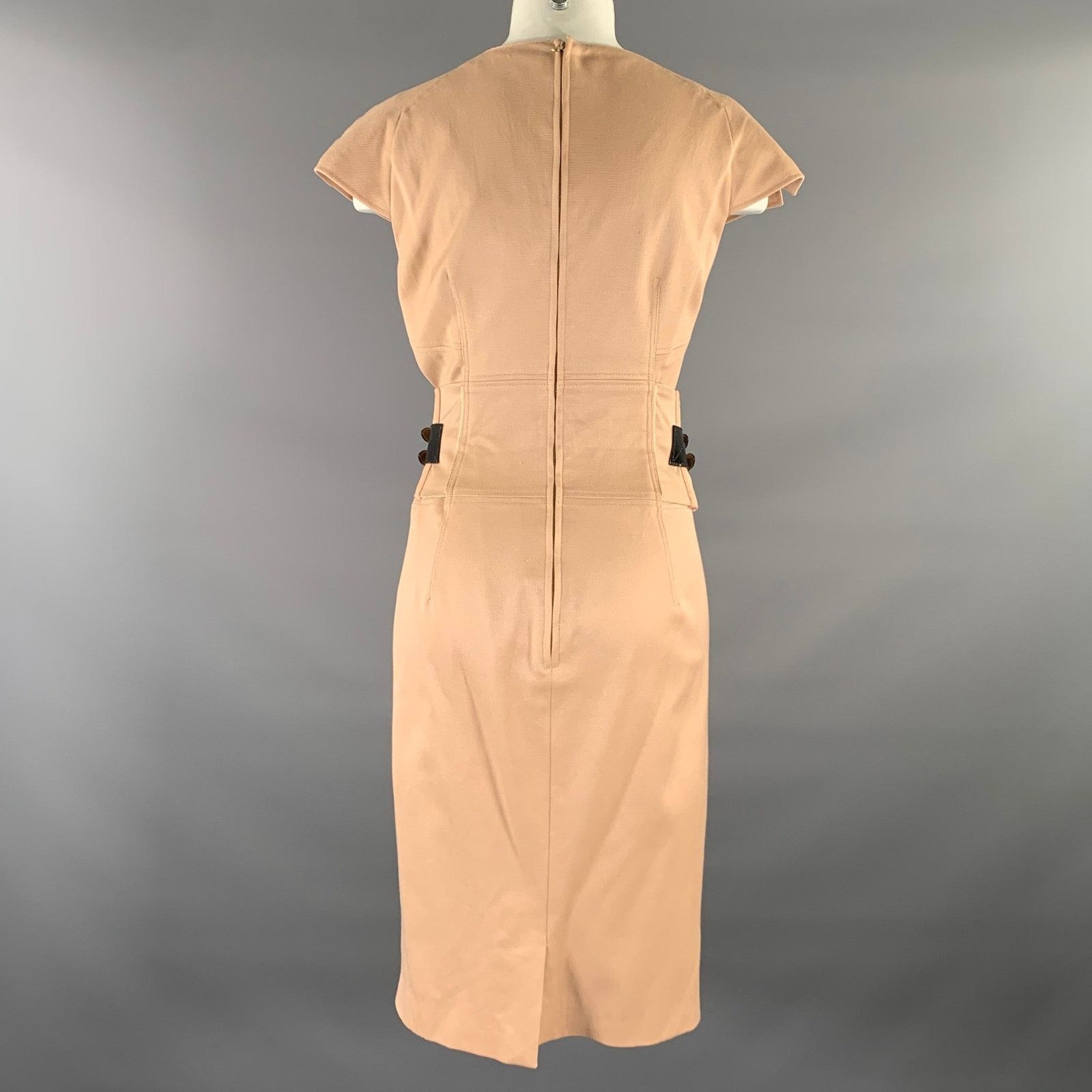 Dolce & Gabbana DOLCE & GABBANA Size M Tan Sheath Knee-Length Dress Size L / US 10 / IT 46 - 4 Thumbnail