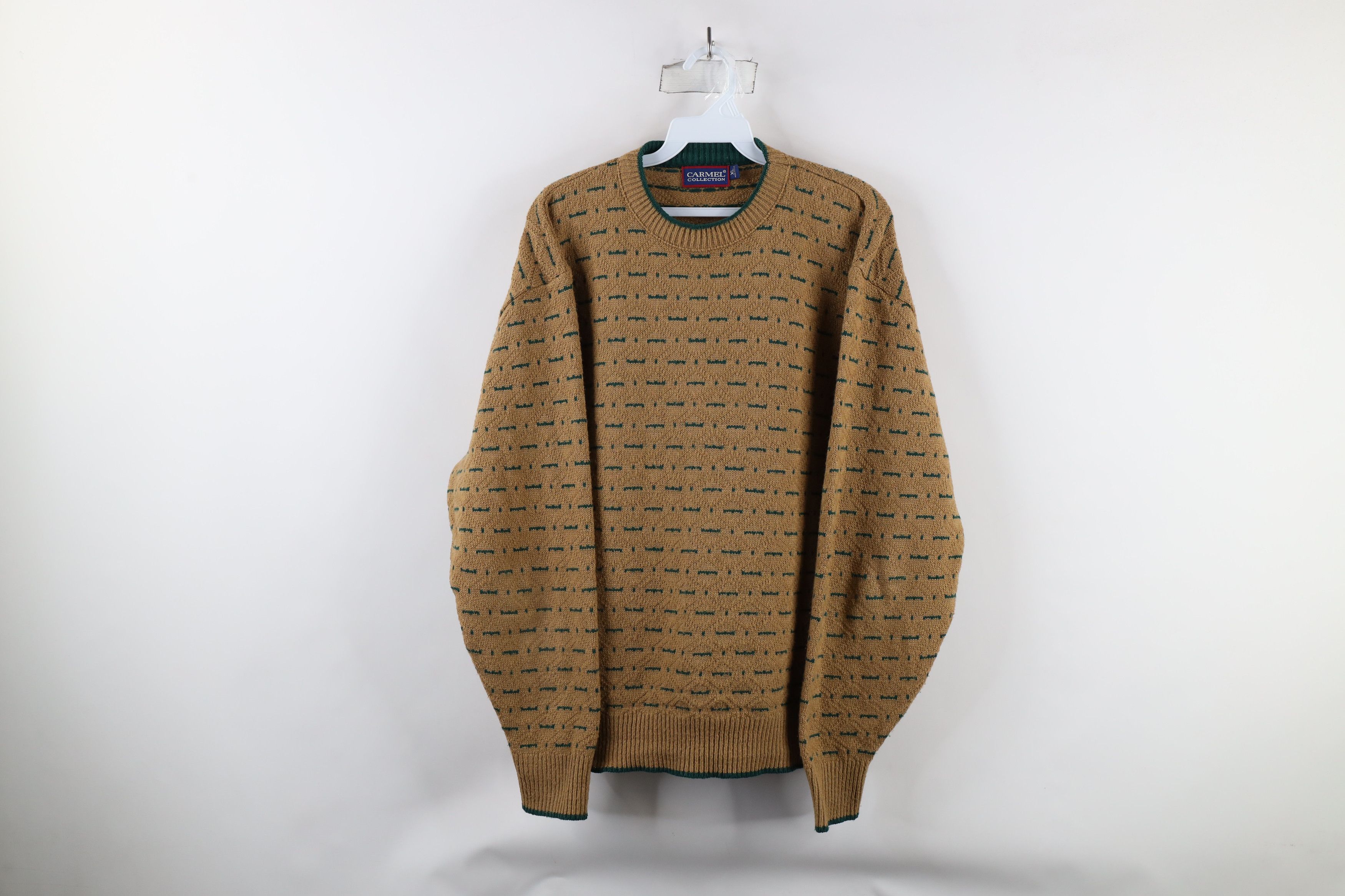 Vintage Vintage 90s Streetwear Diamond Knit Crewneck Sweater USA Size US XL / EU 56 / 4 - 1 Thumbnail