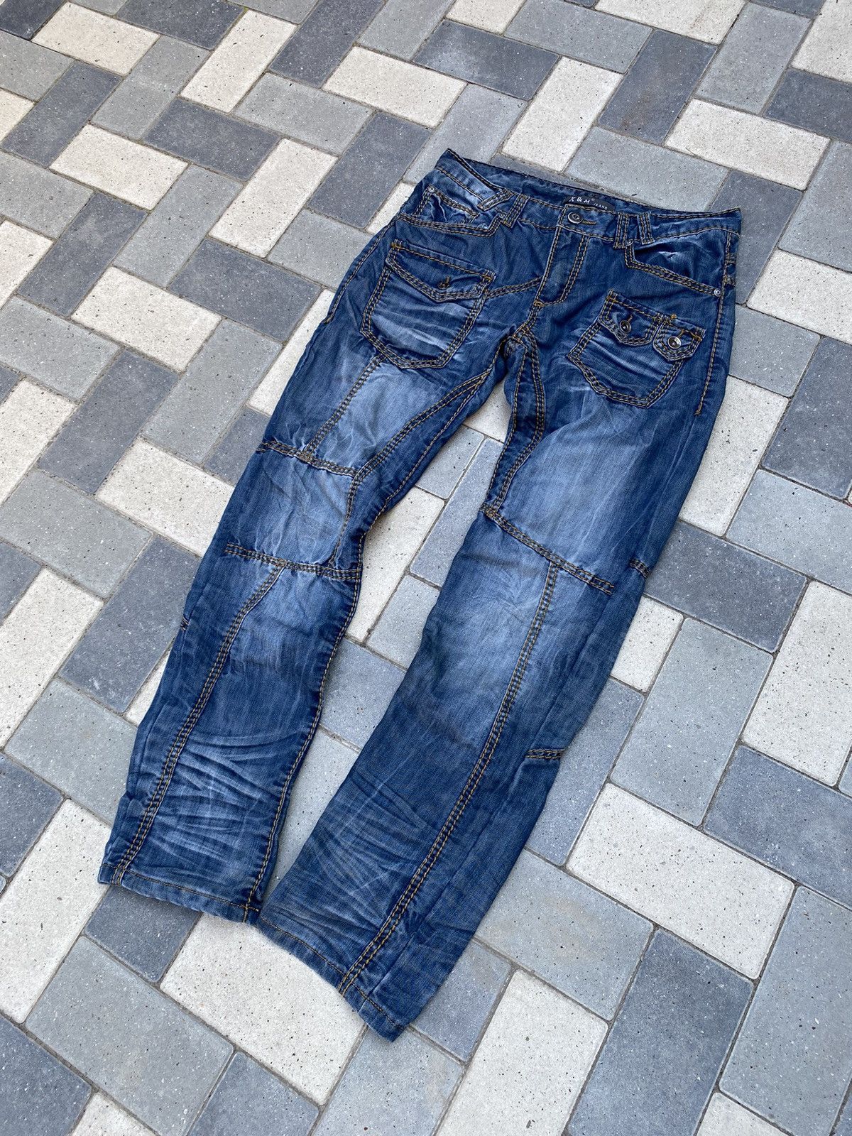 DISTRESSED JEANS Denim multi pocket y2k lgb style