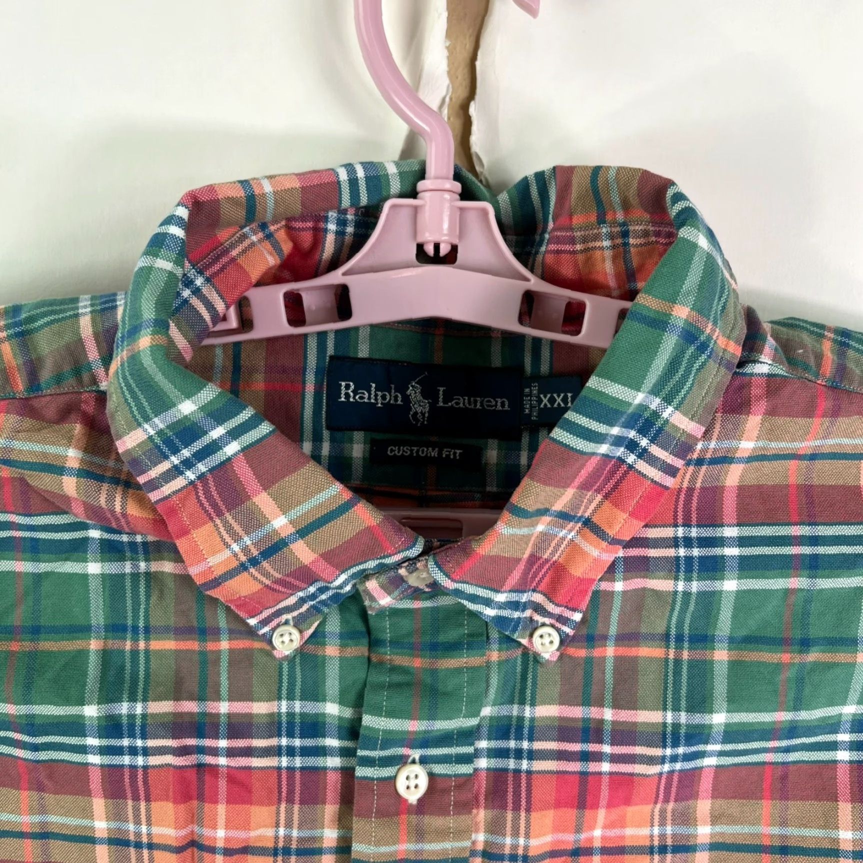 Ralph Lauren Ralph Lauren Custom Fit Non Iron Checked Button Down Shirt Mens 2XL Green Size US XXL / EU 58 / 5 - 4 Thumbnail
