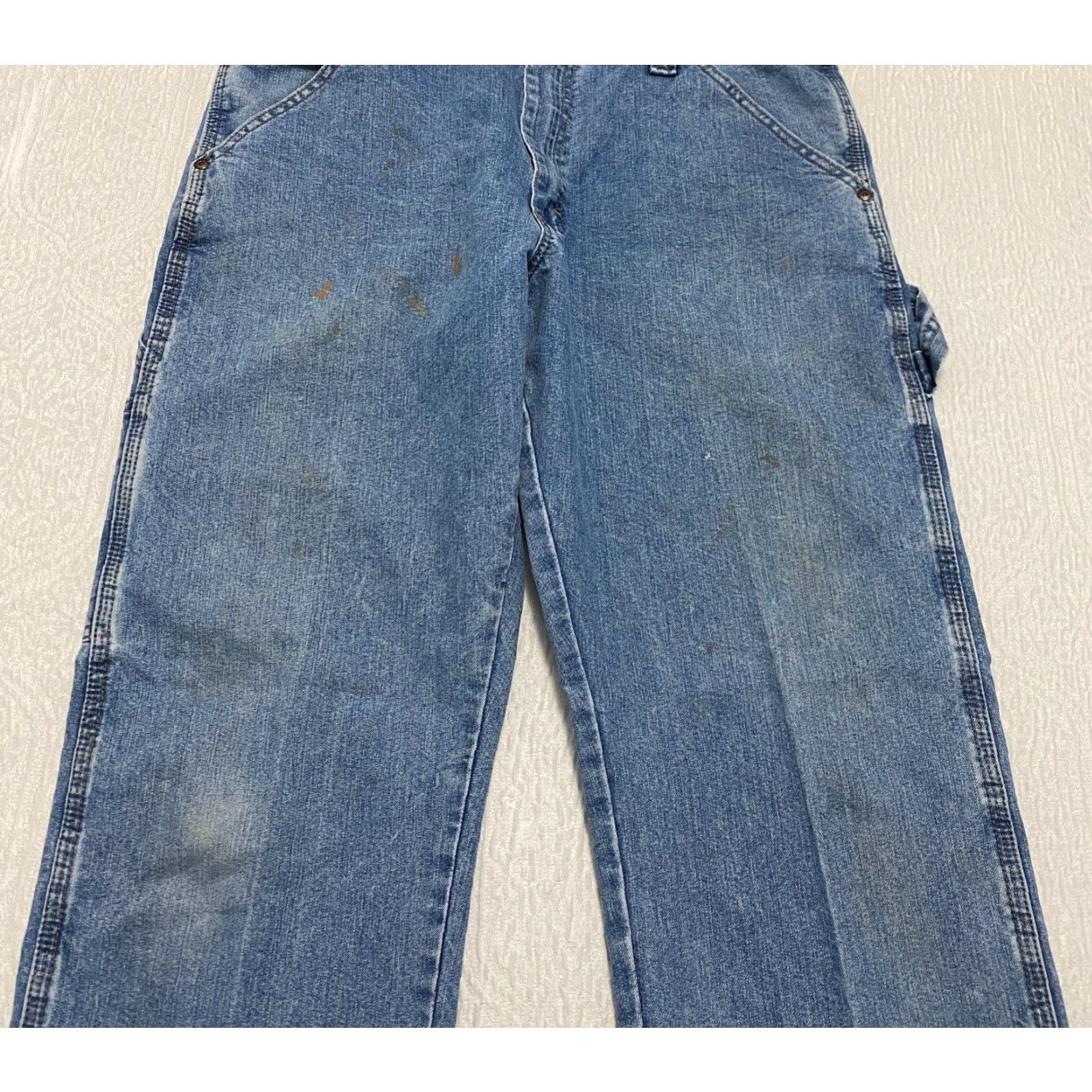 Wrangler VINTAGE Wrangler Carpenter Jeans Men's Size 34×30 Blue Relaxed Wide-Leg Denim 5-Pocket Wrangler Carpenter Work Mens Regular 34 Blue Size US 34 / EU 50 - 3 Thumbnail