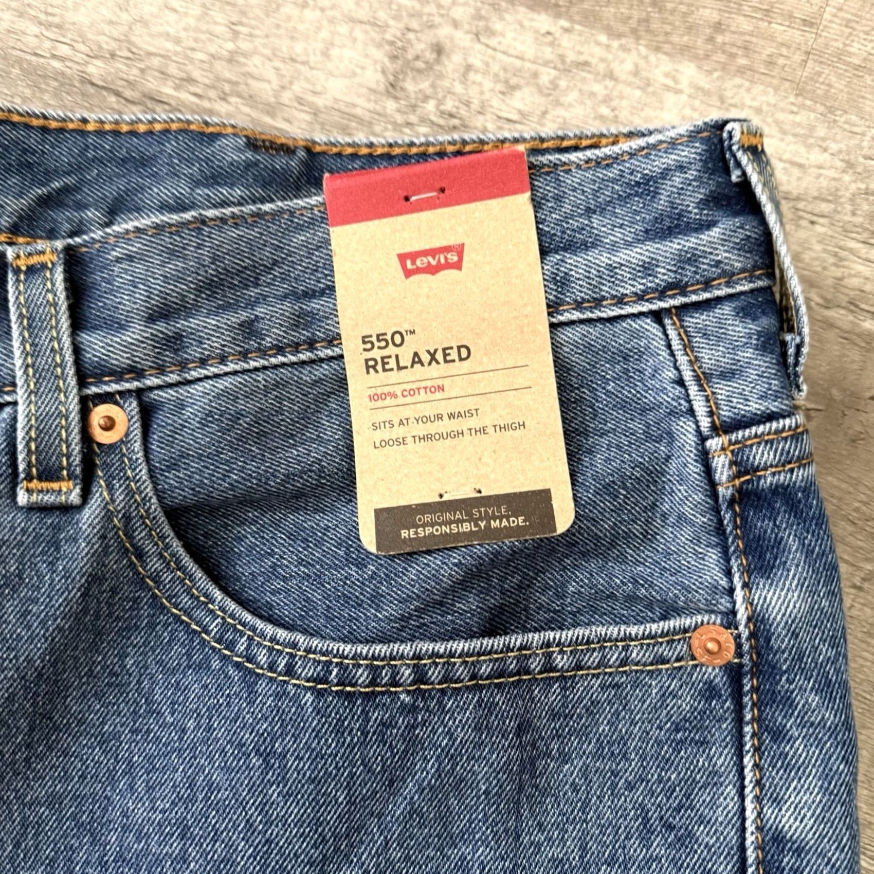Levi's Levi's 550 Jeans Relaxed Fit Men Big Tall 44x29 Medium Blue Wash 100% Cotton NEW Size US 44 / EU 60 - 2 Thumbnail
