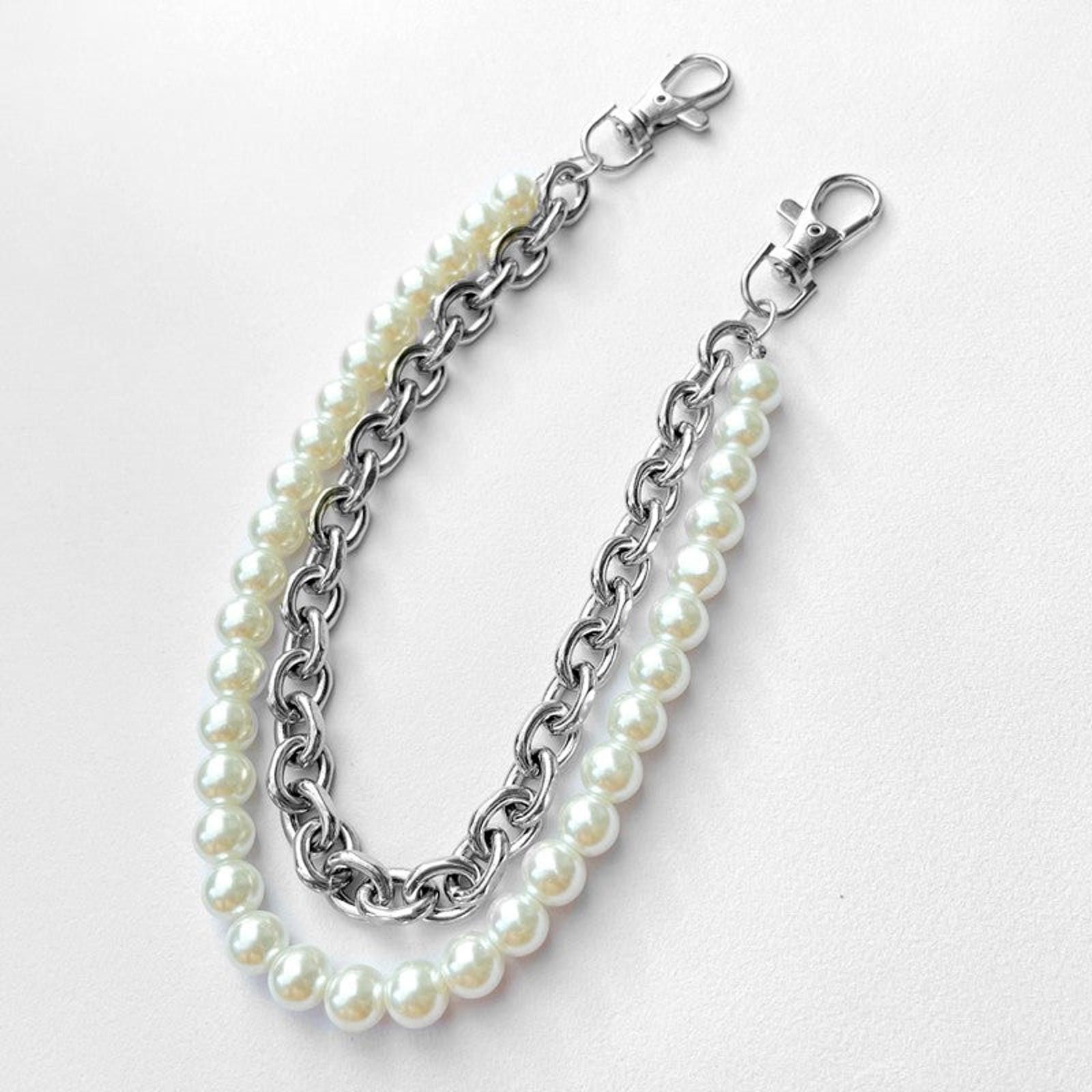 Other Pearl Waist Wallet Chain, Double Layered Pants Chain Size ONE SIZE - 4 Thumbnail