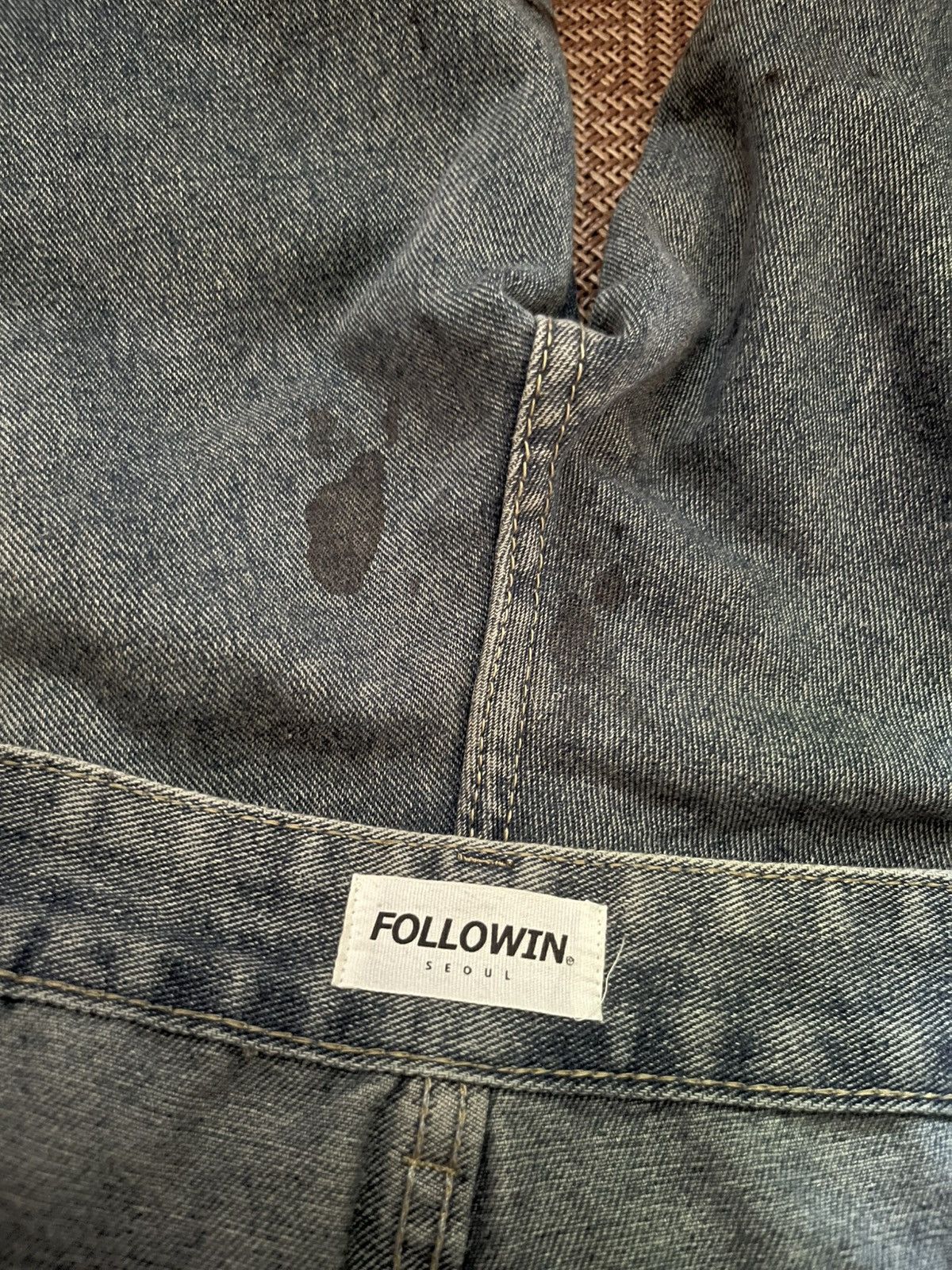 Japanese Brand Crazy Rare Followin Seoul Rusty mud Baggy Cargo Denim Pants Size 26" / US 2 / IT 38 - 3 Thumbnail