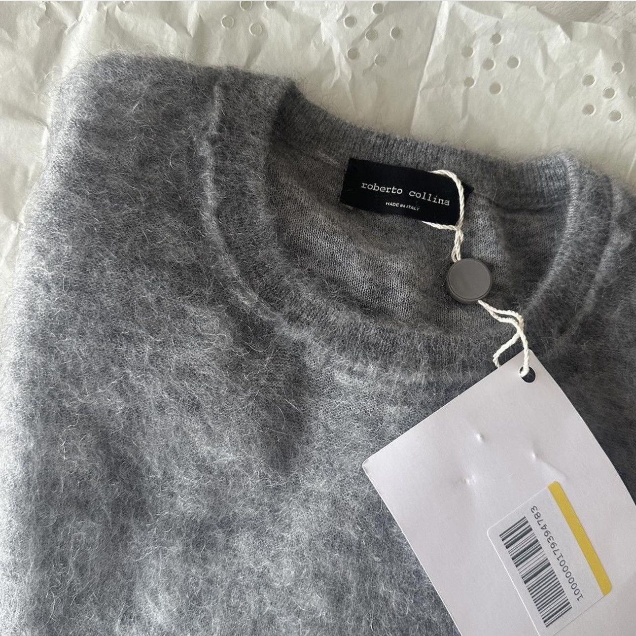 Roberto Collina Grey Roberto Collina Mohair Sweater Size US L / EU 52-54 / 3 - 5 Thumbnail