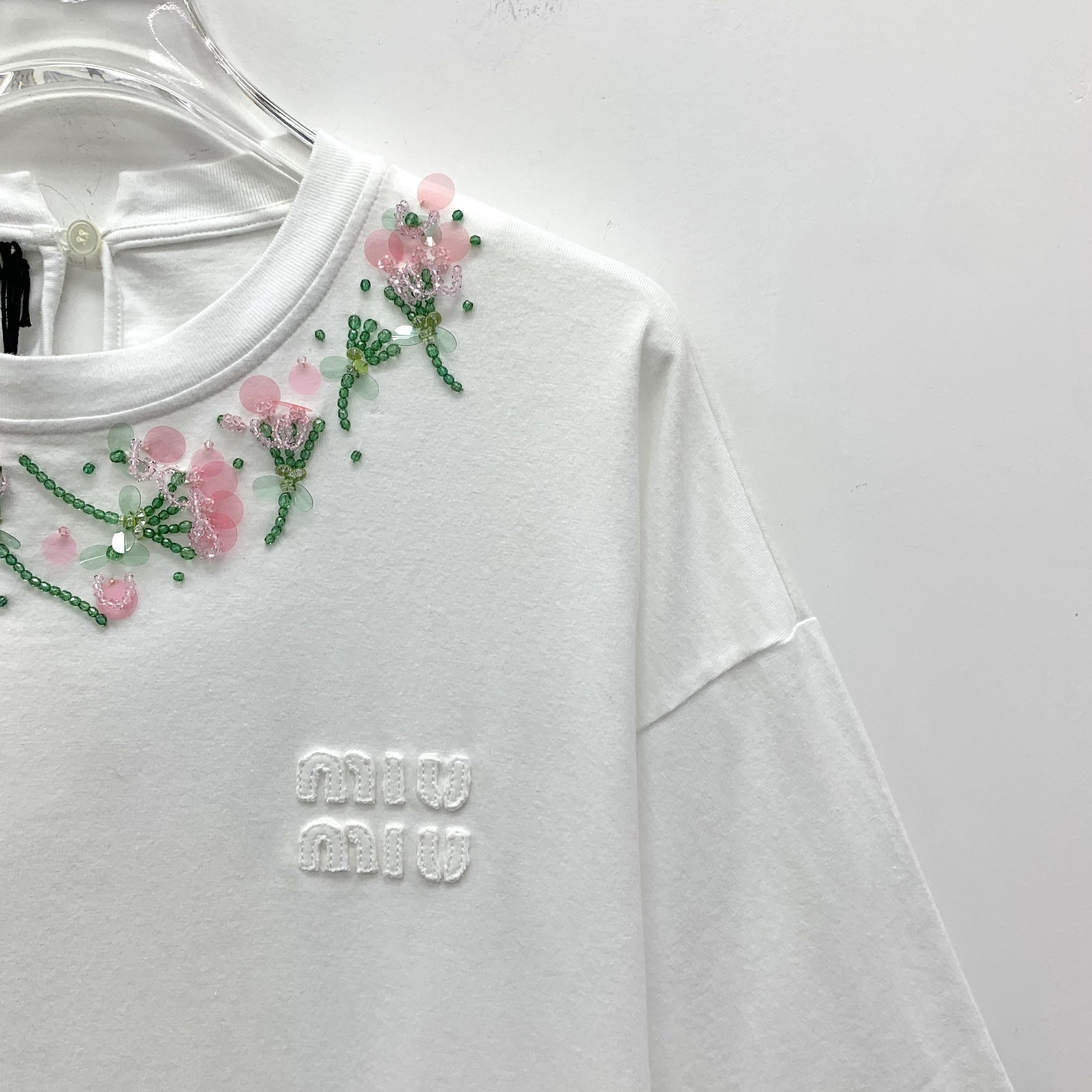Miu Miu Fendi Colorblock Logo Jacquard Knit Short Sleeve Sweater M Size S / US 4 / IT 40 - 7 Thumbnail