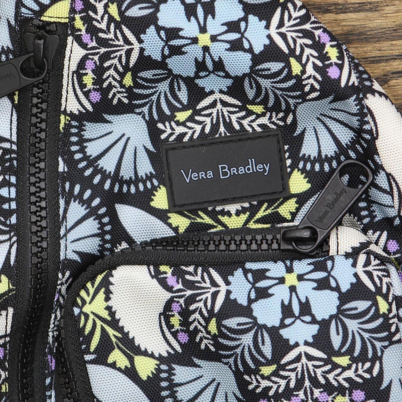 Designer Vera Bradley Backpack with Zip Closure Blue Floral One Size Size ONE SIZE - 3 Thumbnail