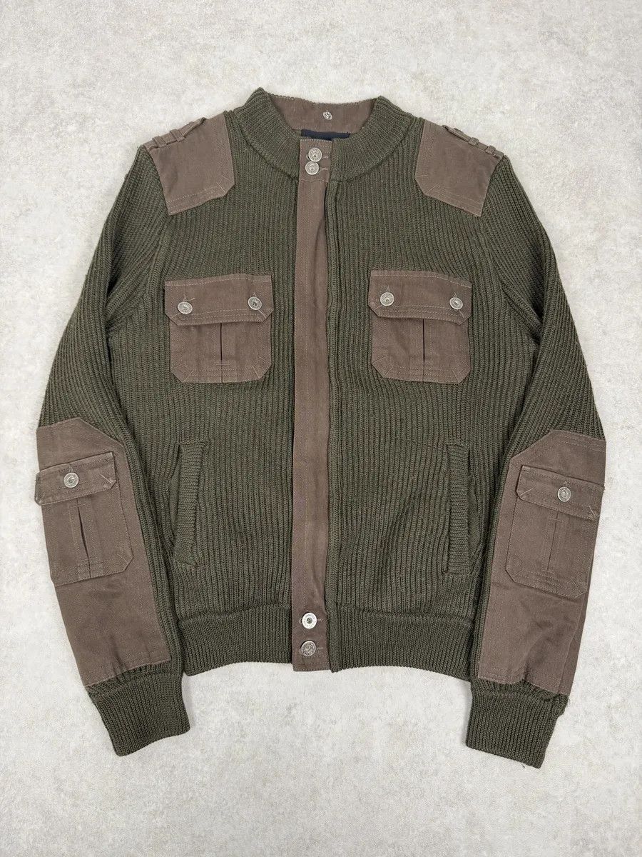 Dolce & Gabbana 2000s Dolce & Gabbana Military Green Two Tone Cargo Zip-up Sweater Size US M / EU 48-50 / 2 - 1 Thumbnail