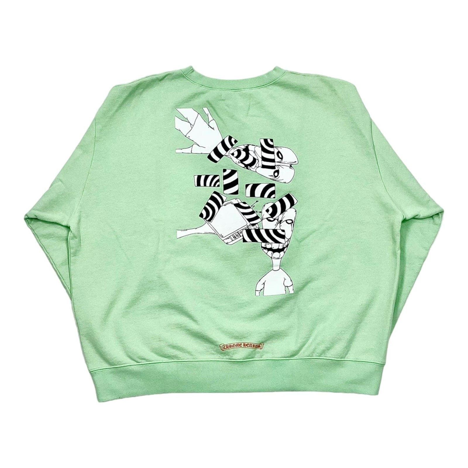 Image of Chrome Hearts Matty Boy Lust Crewneck Sweatshirt Seafoam, Men's (Size XL)