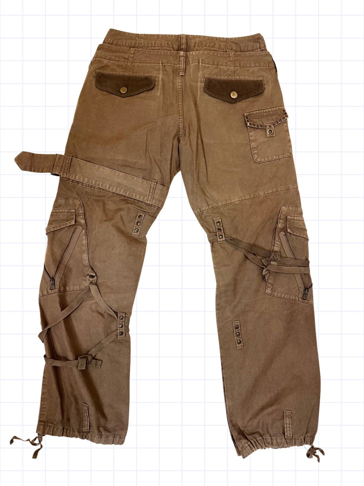 Japanese Brand × Vintage Vintage Double Waisted Japanese Twill Pants Denim Tan Brown Size US 32 / EU 48 - 6 Thumbnail
