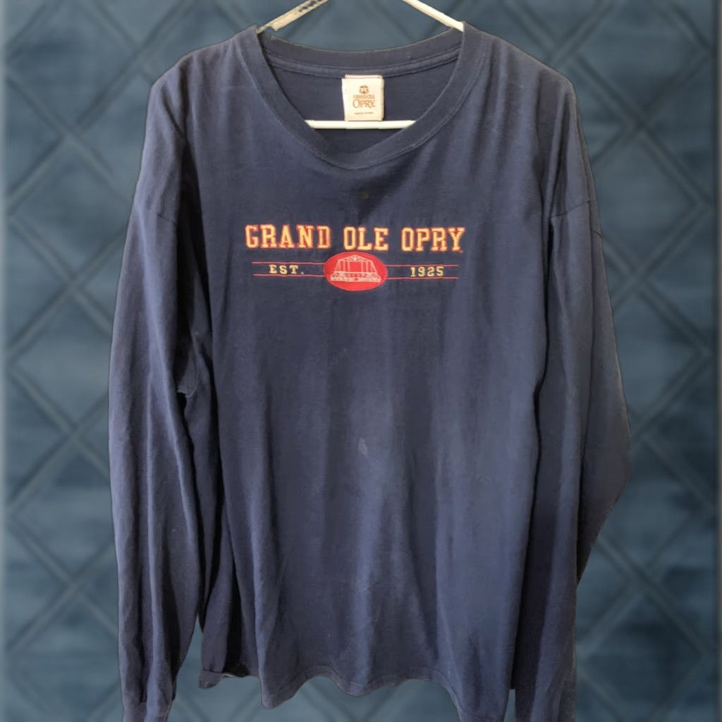 Gildan VINTAGE GRAND OLE OPRY BLUE SHIRT Crew Neck Long Sleeve T-Shirt Adult Large Size US L / EU 52-54 / 3 - 1 Thumbnail