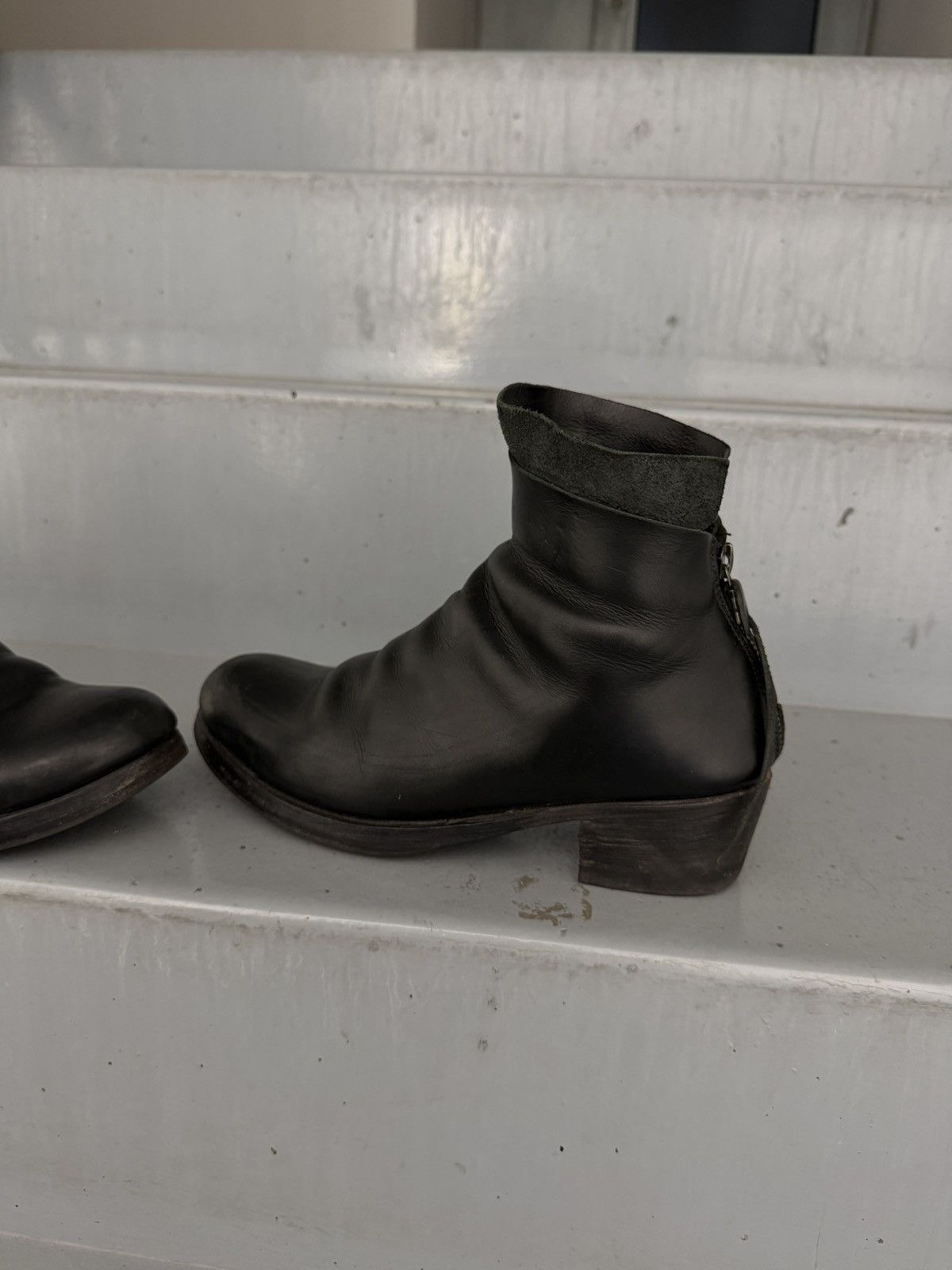 Ma+ M.A+Back Zipped Short Extra Horse Leather Boots Size US 7 / IT 37 - 4 Thumbnail