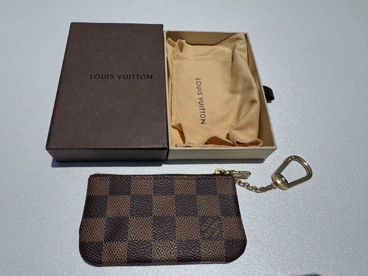 LOUIS VUITTON Key Pouch Coin Purse Damier Ebene