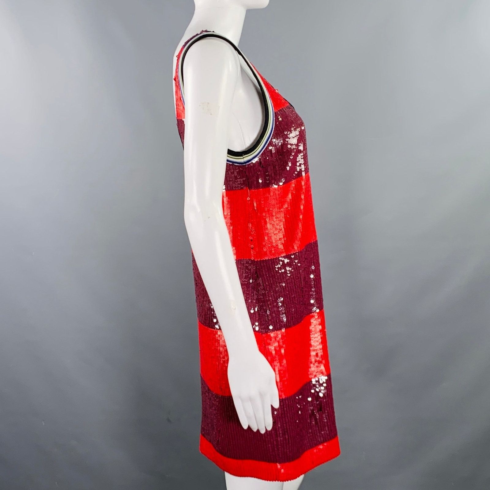 3.1 Phillip Lim Size S Silk Stripe Tank Shift Dress in Red, Women's — image 2 of 6