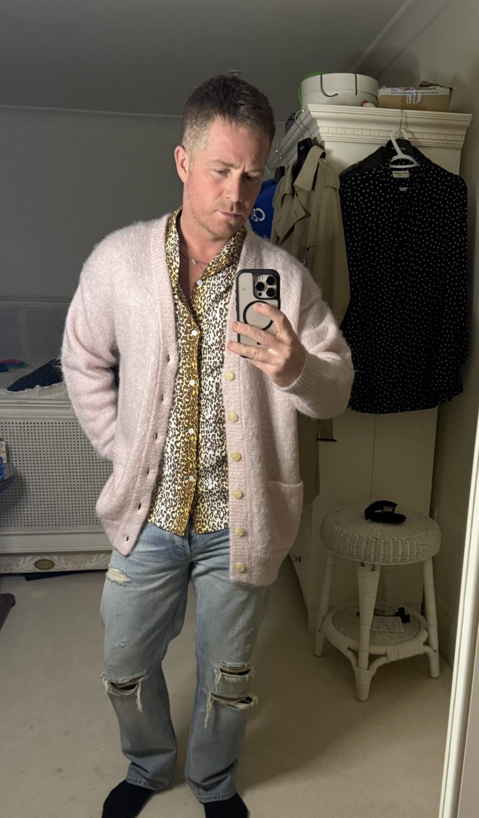 Celine $1.2k 🤑 SS23 Celine leopard Hawaiian shirt Hedi 40 38 ss Size US L / EU 52-54 / 3 - 4 Thumbnail