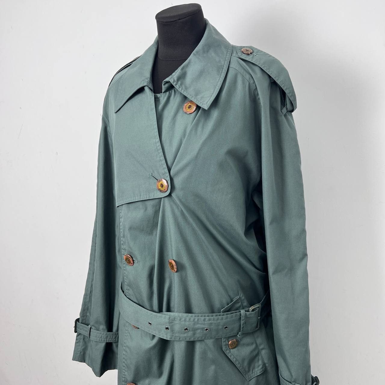 Yves Saint Laurent Vintage Yves Saint Laurent Green Doubl Breasted Trench Size US M / EU 48-50 / 2 - 3 Thumbnail