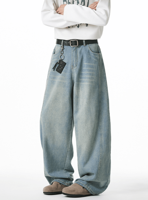 Jean Men's American retro loose washed scimitar jeans y2k Size US 32 / EU 48 - 2 Thumbnail