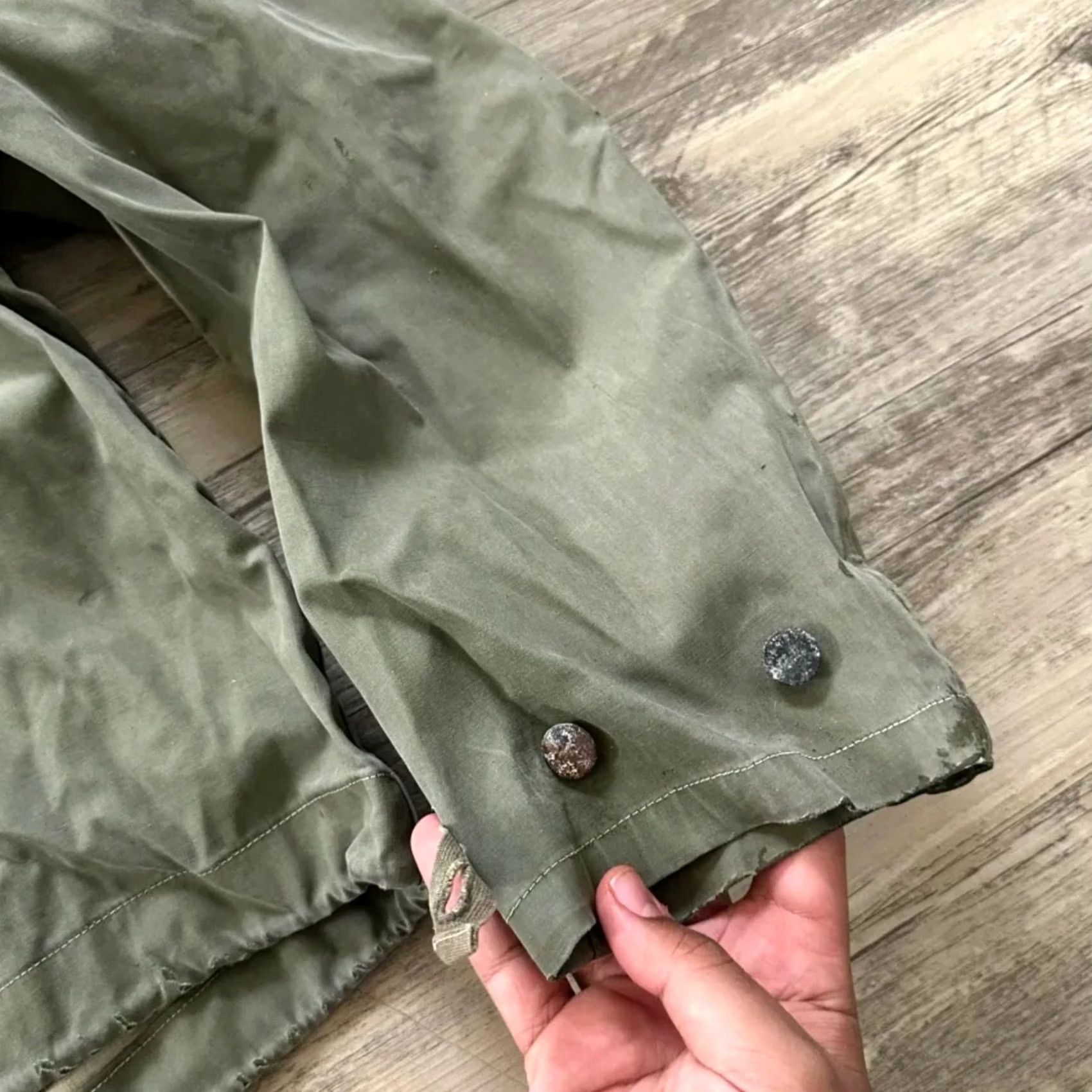 Vintage Vintage 40s WWII USN Foul Weather Smock Jacket - XL - Pre-Owned - Anorak - Green Size US XL / EU 56 / 4 - 4 Thumbnail