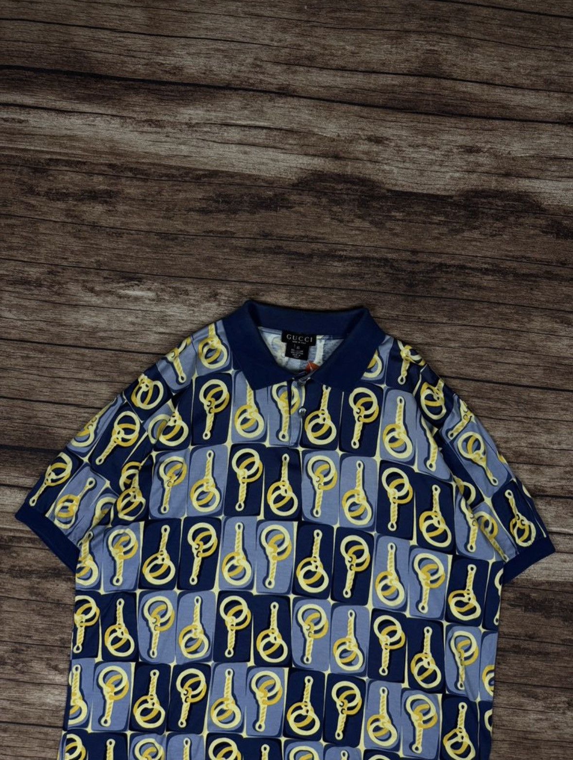 Gucci Gucci Italy Vintage Chain Polo Tee Size US XL / EU 56 / 4 - 3 Thumbnail