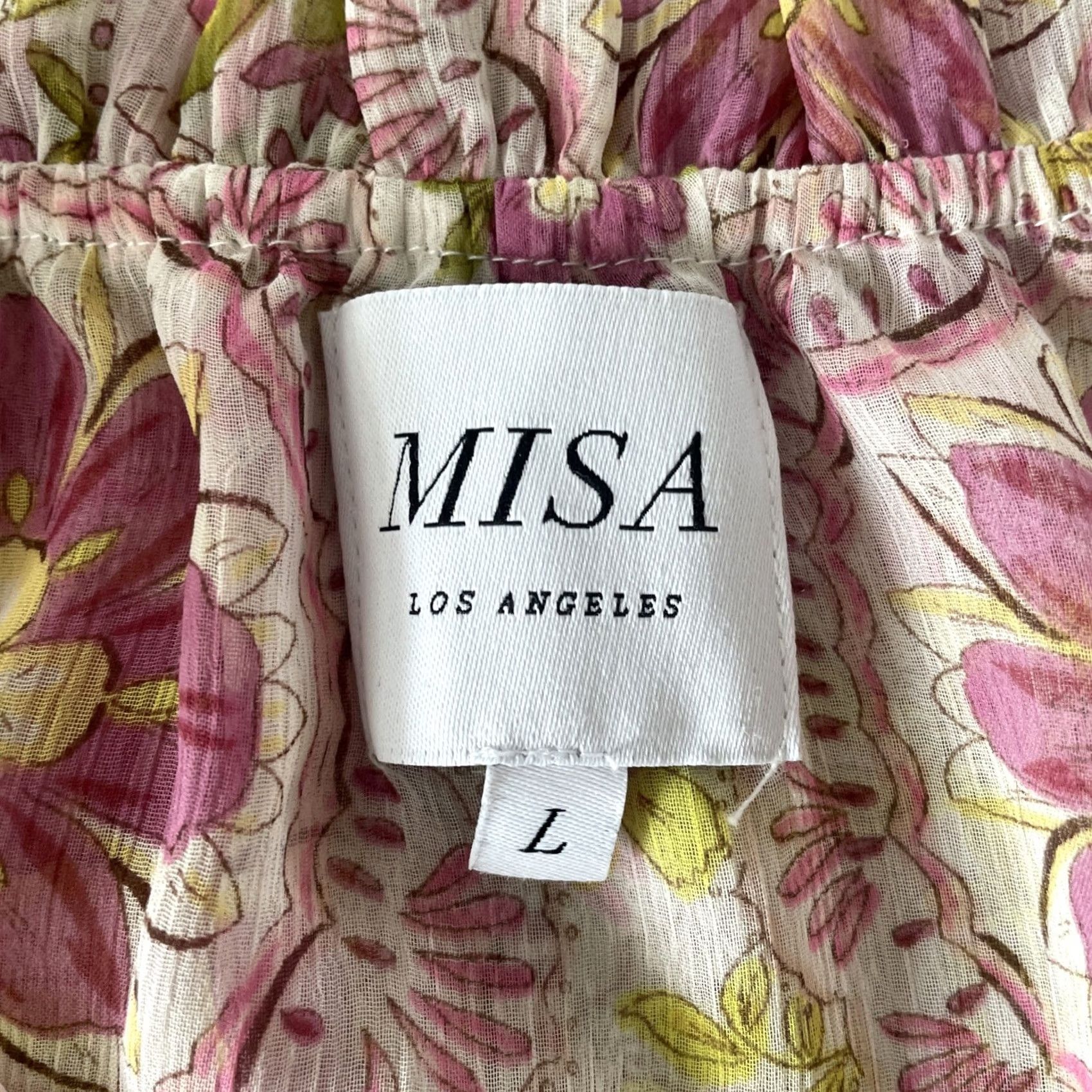 MISA Los Angeles Misa Los Angeles Blouse Women's Peasant Floral Chiffon Boho Top Puff Sleeve Multicolor L USA Hipster Bohemian Tunic Shirt Colorful Size L / US 10 / IT 46 - 3 Thumbnail