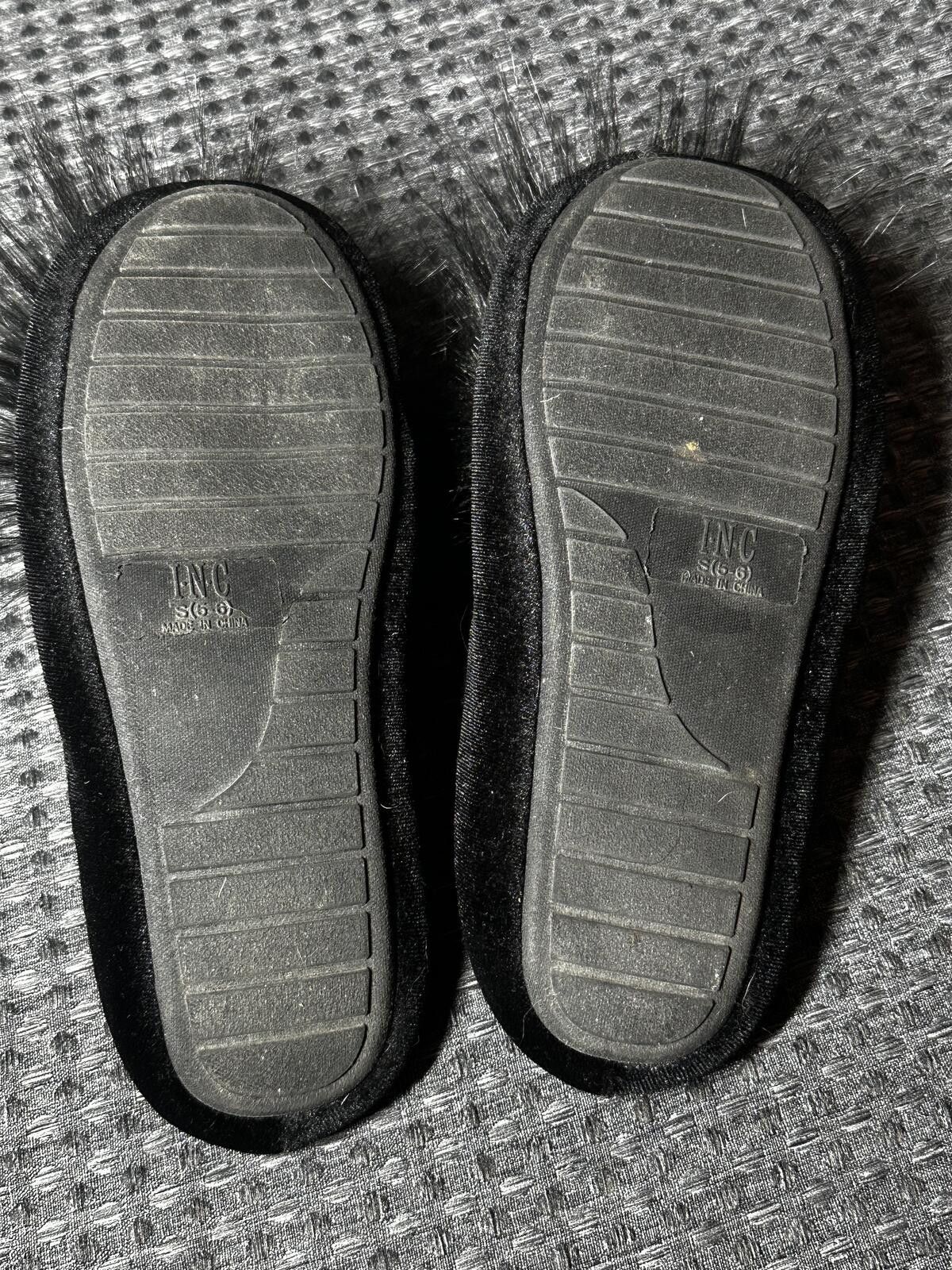 Other Black Furry Pom Pom Slip-On Slippers Size US 5.5 / IT 35.5 - 5 Thumbnail