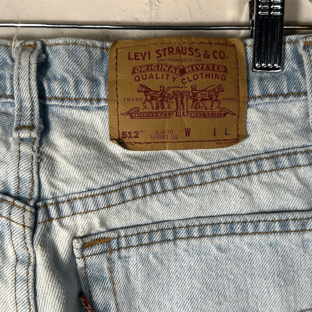 Levi's VINTAGE Levi's 512 Slim Taper Jeans Women Long 33" Light Blue High Waist Mom 90s 11 Long Blue Jeans Womens Jeans Size 30" / US 8 / IT 44 - 3 Thumbnail