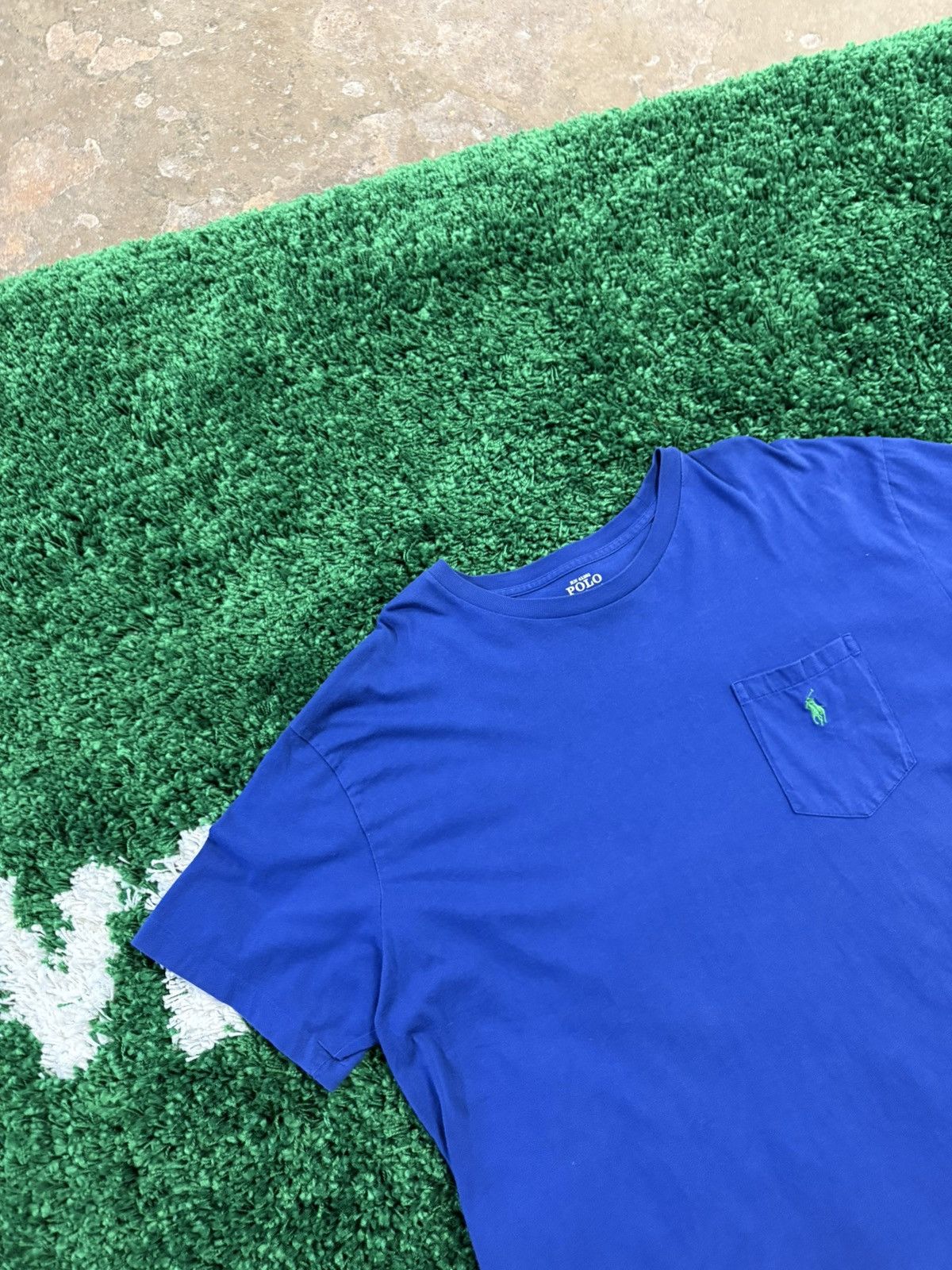 Polo Ralph Lauren Polo Ralph Lauren Blue Pocket Classic Retro Logo Tee XL Size US XL / EU 56 / 4 - 2 Thumbnail