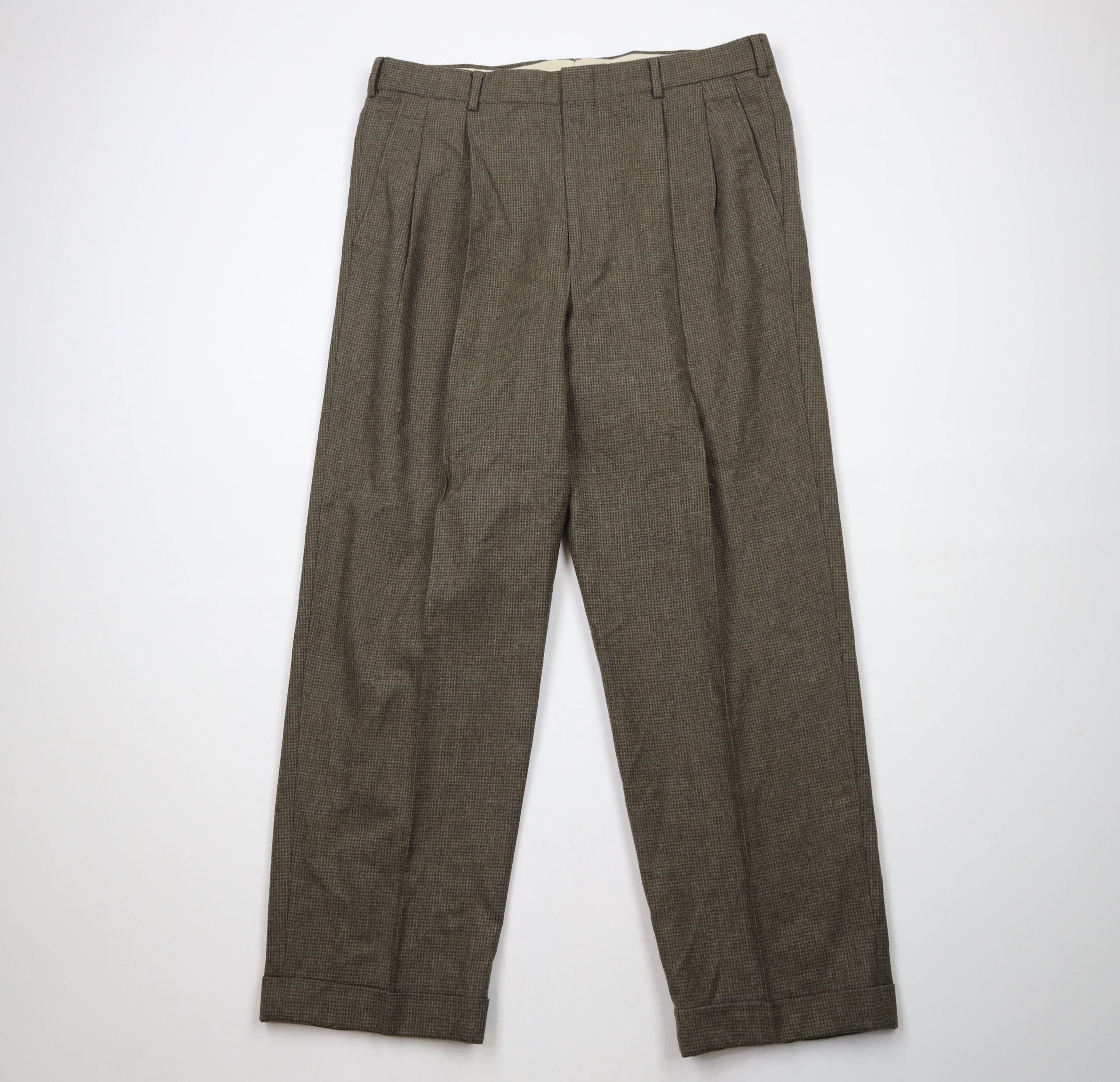 Vintage Vintage 90s Streetwear Houndstooth Cuffed Chino Pants Size US 36 / EU 52 - 1 Thumbnail