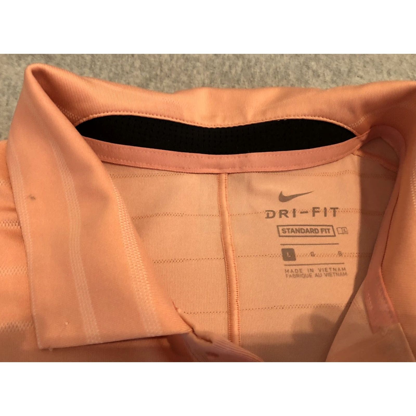 Nike Nike Tiger Woods Dri-Fit Polo Stripe Golf Shirt Mens Large Pink Size US L / EU 52-54 / 3 - 2 Thumbnail