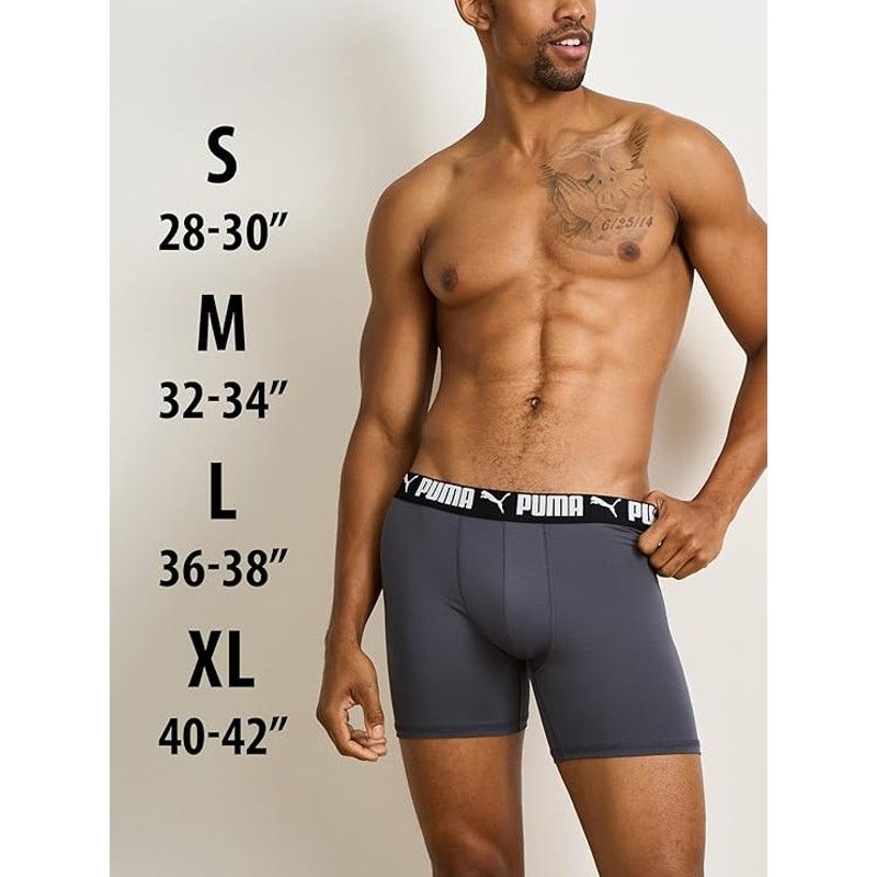 Puma New 3-Pack PUMA Mens Small Black Performance Boxer Briefs Size ONE SIZE - 3 Thumbnail