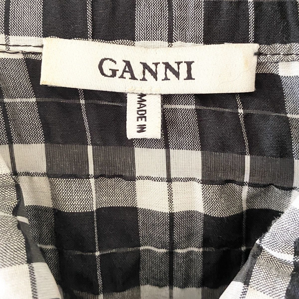 Ganni GANNI GINGHAM CHECK SEERSUCKER SHIRT DRESS / SZ 38 / US 8 Size M / US 6-8 / IT 42-44 - 4 Thumbnail