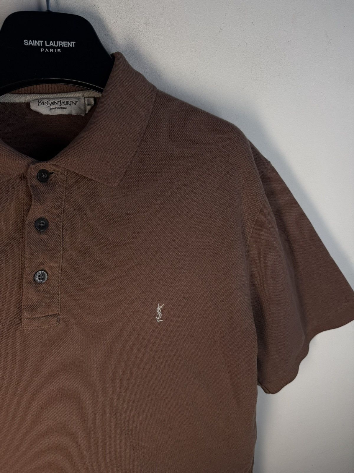 Yves Saint Laurent Brown YSL Polo Shirt YSL Tee Beige YSL Shirt Size US L / EU 52-54 / 3 - 5 Thumbnail