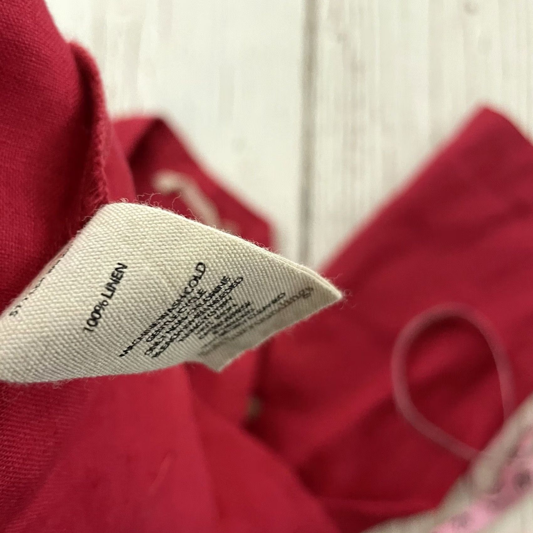 Soft Surroundings Soft Surroundings Blouse 3/4 Sleeve Linen Button Front Pink Womens XS Petite Nike Size XS / US 0-2 / IT 36-38 - 5 Thumbnail