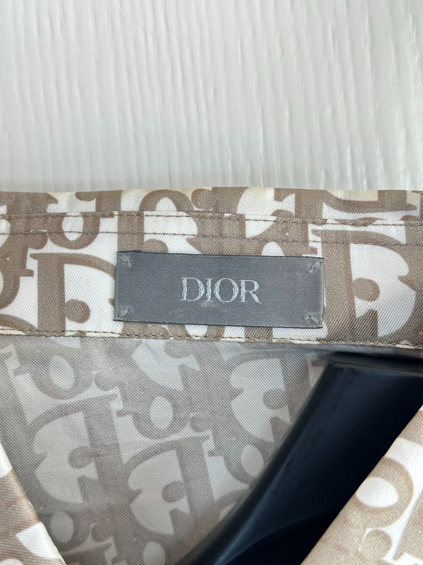 Dior Dior Champagne Gold Monogram Silk Short Sleeve Shirt Size US M / EU 48-50 / 2 - 3 Thumbnail